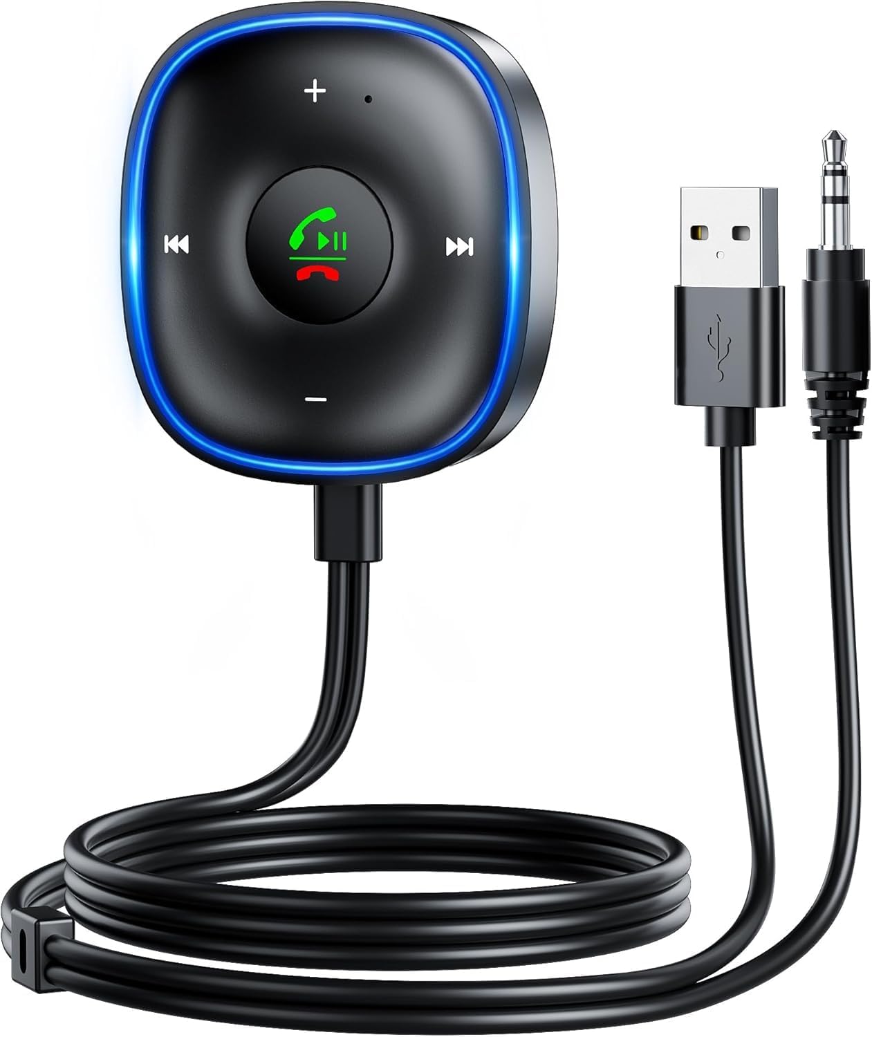 SONRU 5.3 Bluetooth Aux Car Adapter, Bluetooth Receiver for Car [Dual Connection & Mic Noise Cancellation], Aux Adapter