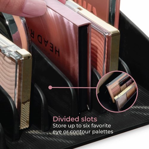 iDesign The Sarah Tanno Collection Silicone Makeup Palette Holder and Cosmetic Organizer, Black