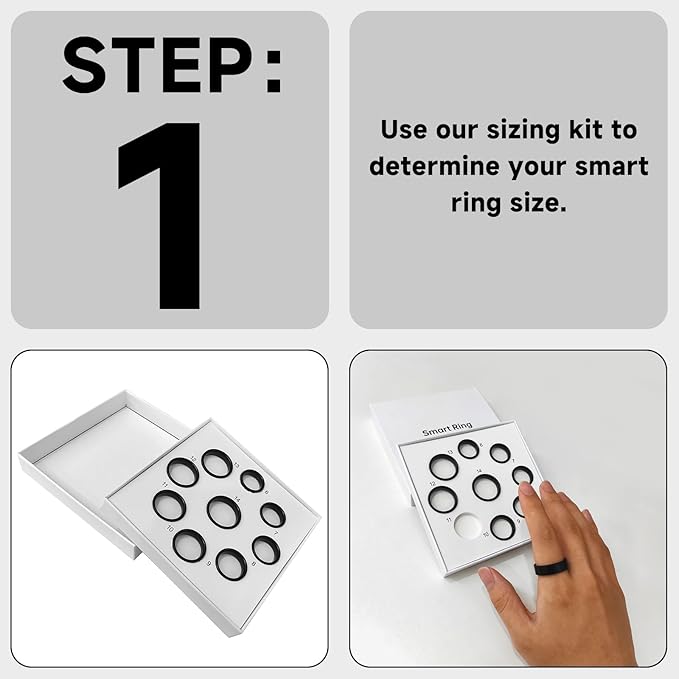 MUMU Smart Ring Sizing Kit for Women Men,Fitness Tracker Ring Sizer for Sport Monitoring,Choose Sizes 6 to 14,No Subscription Fee,IP68 Waterproof Smart Ring Size Kit(Only Ring Sizer Measuring Tool 2)
