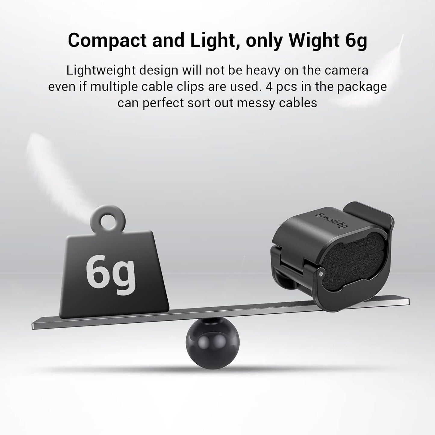 SMALLRIG (4 2-7mm Camera Clamp pcs) for HDMI/SDI/Microphone Cable, DSLR Camera Cable Lock Mount Support