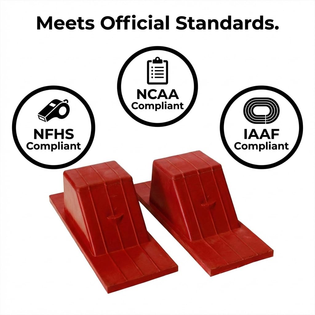Amber Athletic Gear Rubber Starting Blocks Track & Field Indoor Starting Block (1 Pair)