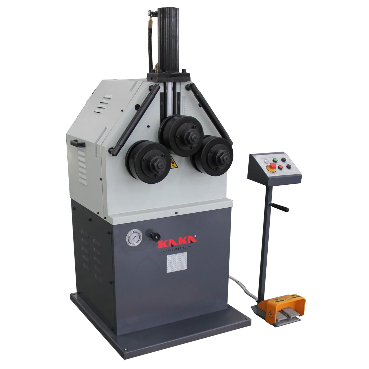 KAKA Industrial Roll Bending Machine- Heavy Duty Hydraulic Profile Bender for Steel Pipe,3HP Heavy Duty Bender for 2.4 inch Flat Bar, 1.4 inch Round Tube & 2 inch Square Bar | 220V 3-Phase HRBM-50HV