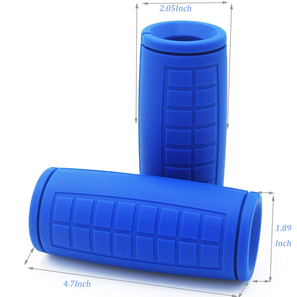 yuhqc Weight Bar Grips Fit Standard Barbell, Dumbell Handles, Thick Bar Training Adapter for Weightlifting & Cable Attachments Fitness Training Rope Grips for Body Arm Forearm Builder Strength(Blue)
