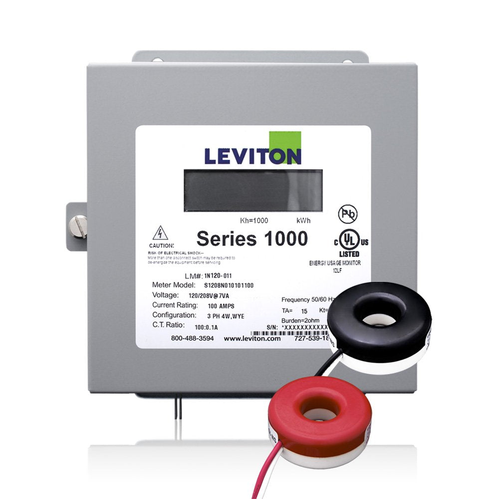 Leviton Series 1000 120/240V 200A 1P3W Indoor Kit with 2 Solid Core CTs, 1K240-2SW