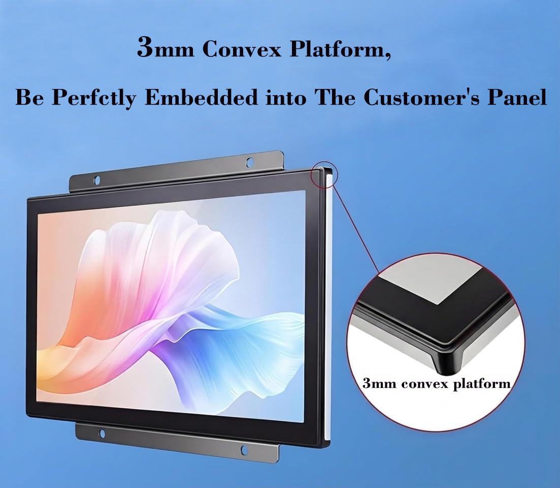 RIUIIN 23.8 Inch 10 Points PCAP Open Frame Touch Screen LCD Display Monitors, 1920x1080 VESA Mount & Open Bracket Installation, wall Mount, Desktop for Kiosk, Automation, POS，Vending