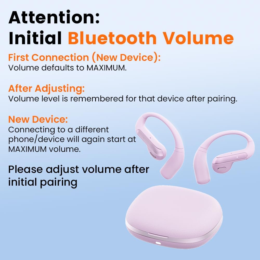 5.3 58H IPX7 Piluyaa Open Ear Bluetooth Earbuds, Wireless Headphones Sport Over Earphones Built-in Mic with Ear Hooks