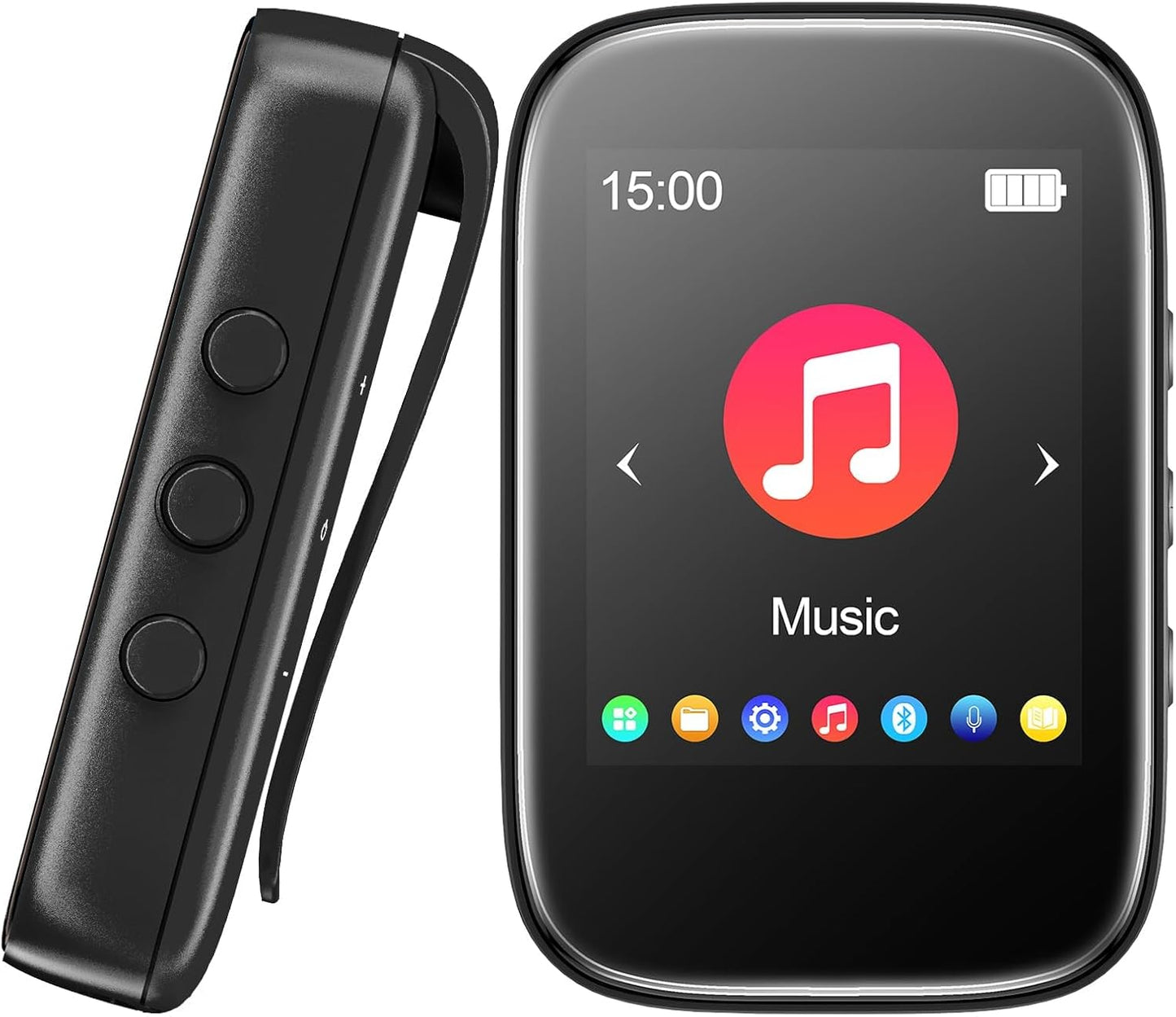 QNGEE 32GB Mp3 512GB Player with Bluetooth Sports Clip-on Music Player Support FM Radio Voice Record E-Book Calendar