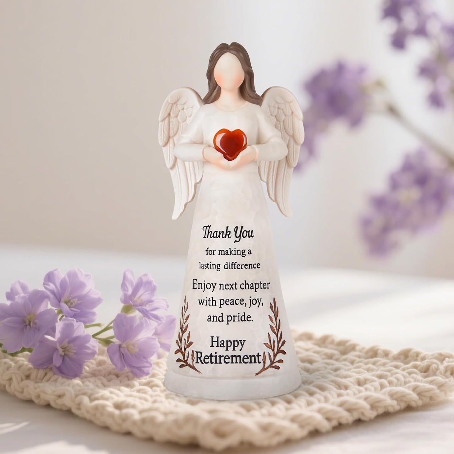 Retirement Gift for Women 2026 - 8.2" Angel Figurine with Crystal Heart | Perfect for Teachers, Nurses & Moms