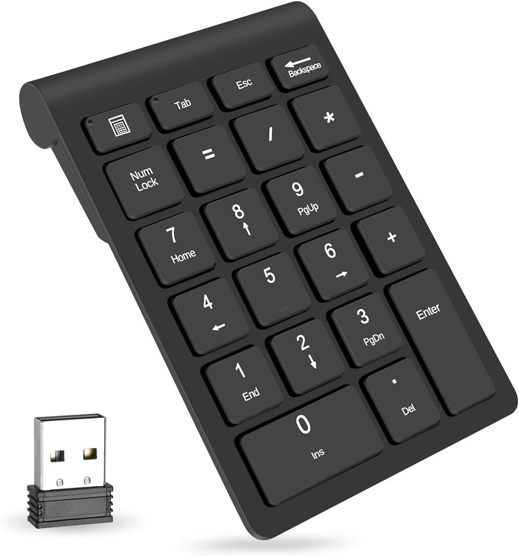 Foloda 22 2.4 Accounting 10 Wireless Number Pads, Numeric Keypad Numpad Keys Portable GHz Financial Number Keyboard