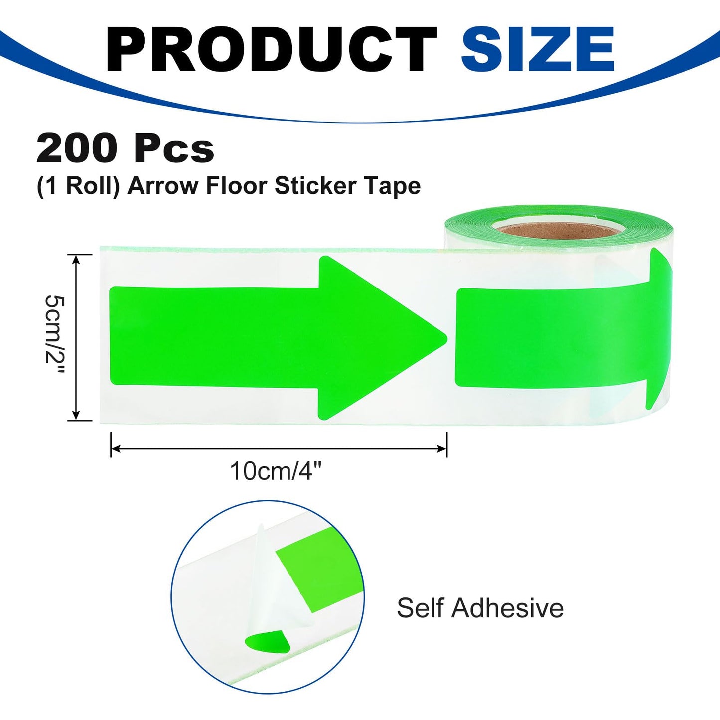 PATIKIL Arrow Sticker Tape Labels 4" x 2", 200 Pcs Yellow Green Self Adhesive Arrow Floor Marking Stickers Decals Directional Signs for Classroom Gym Gas Flow Direction