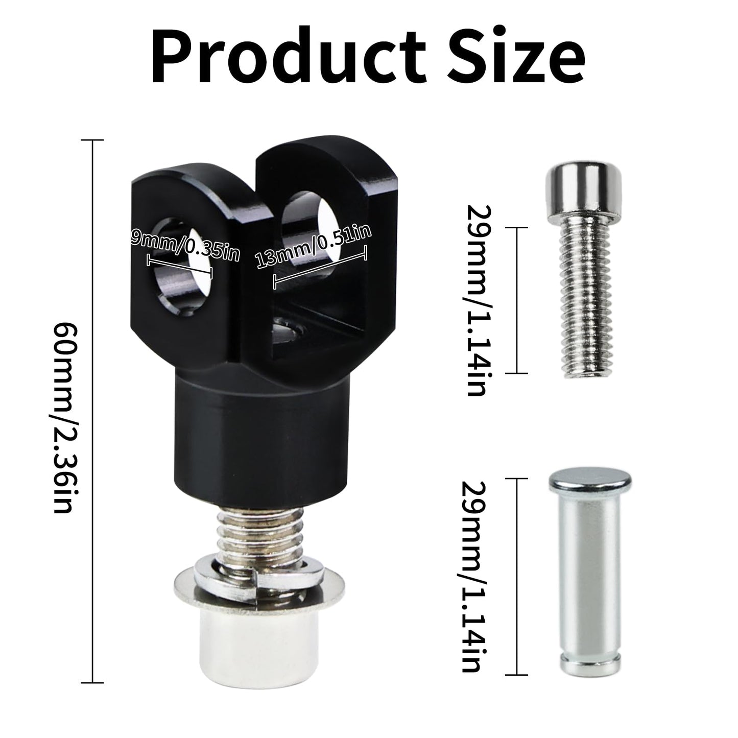 Motorcycle Foot Pegs Mount Supports Compatible with Harley Softail FX FXST FXR Low Rider Sport Glide Footrest Mounting Clevis Hardware Kit (Black)