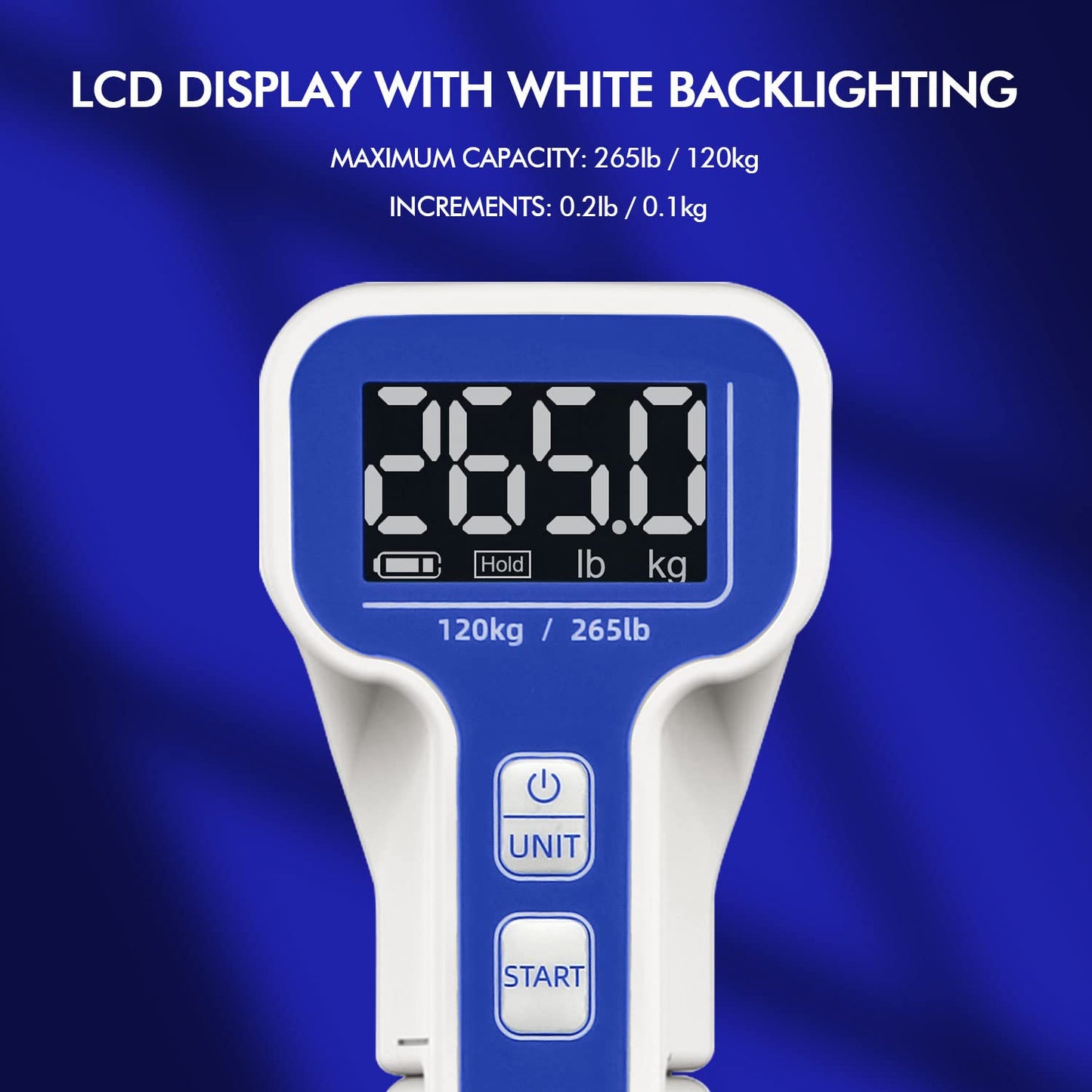 Handexer Grip Strength Tester with Protective Case 265lb/120kg, Digital Hand Dynamometer FDA Registered with Backlit LCD for Grip Strength Testing and Training