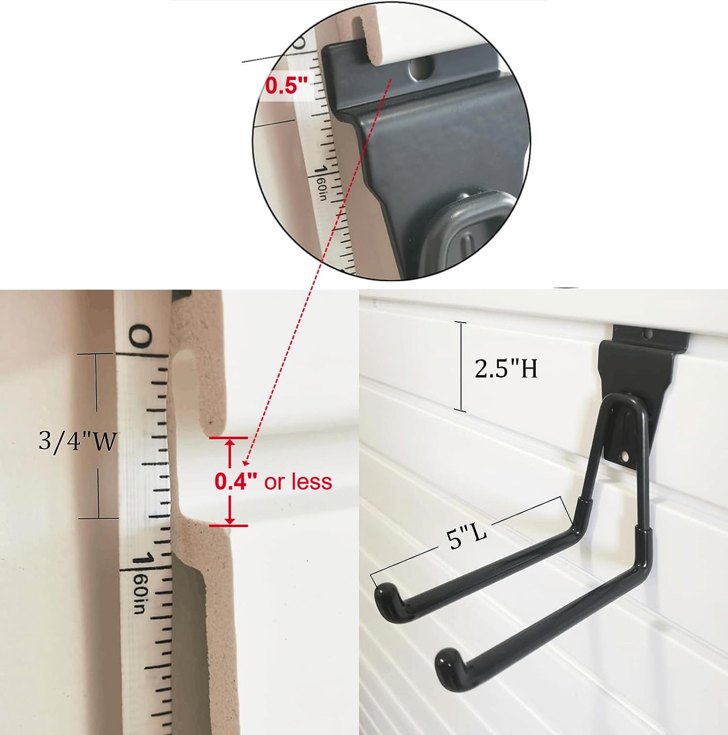 ATOOLA Slatwall Hooks 14 Pack, Heavy Duty Garage Wall Organizer, Multi-Size Hanging Hooks Compatible with Proslat, StoreWALL and HandiWall