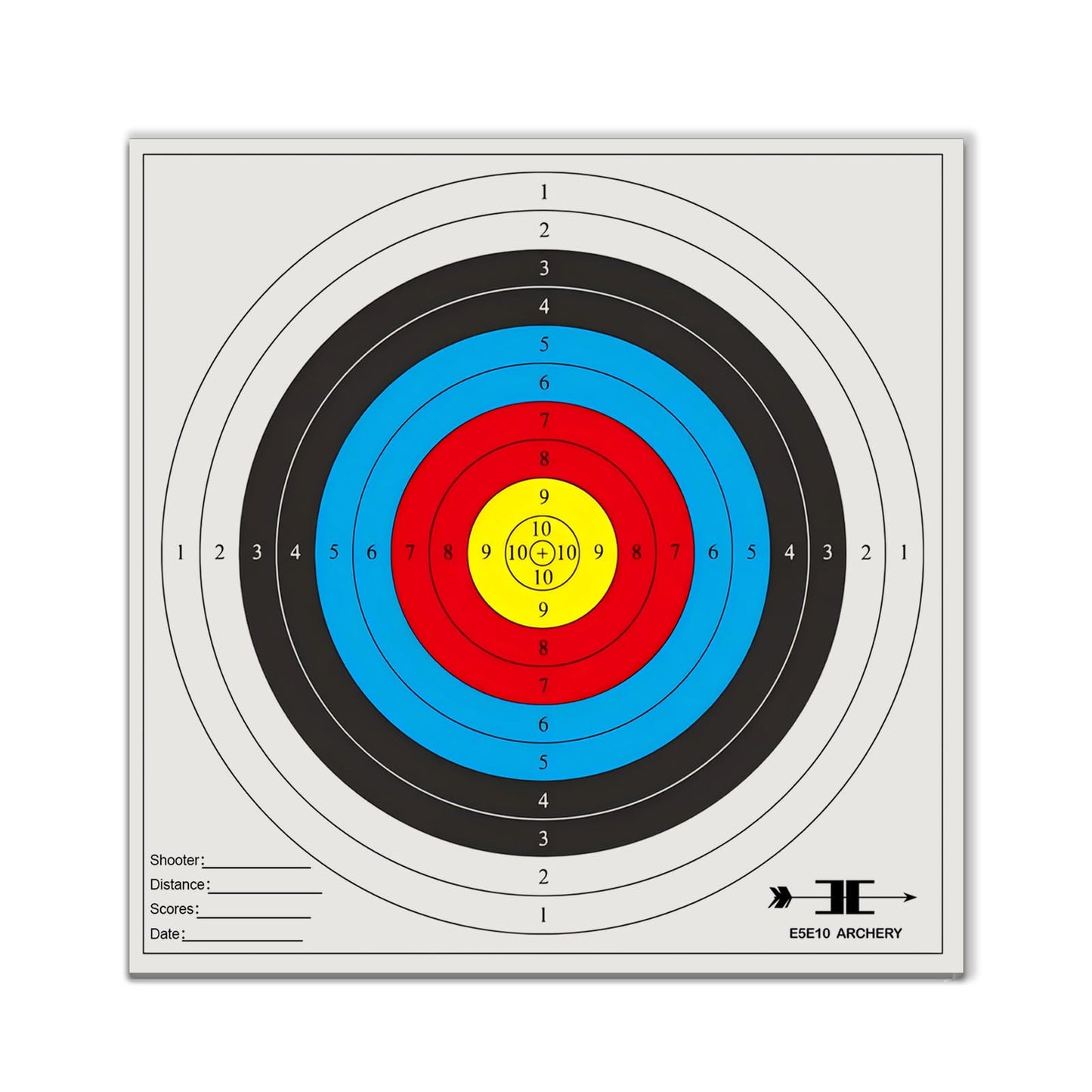e5e10 20pcs Targets Paper Made Degradable Plastic (Standard Archery, 10 Rings, 80cm x 80cm)