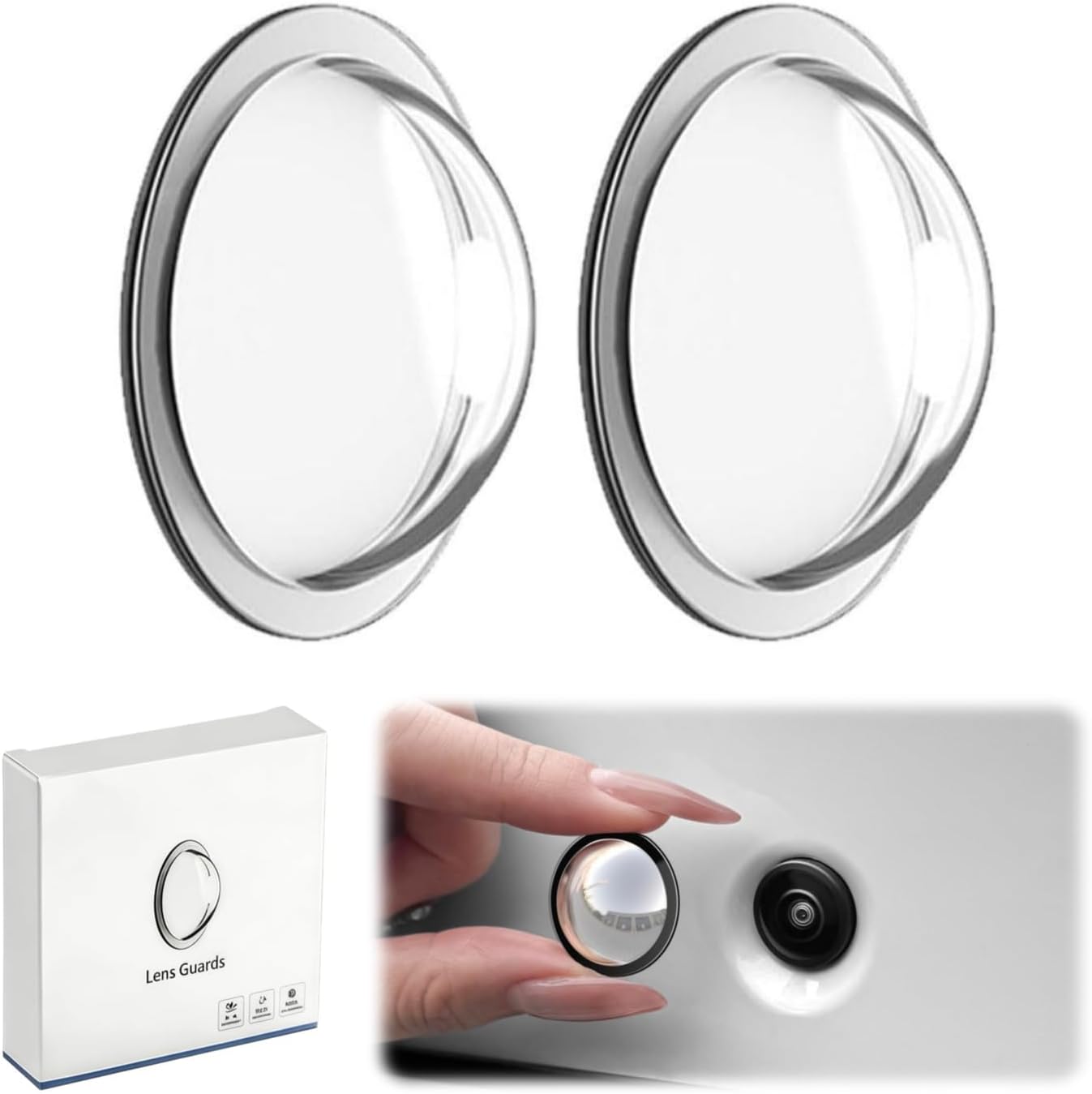 Generic 360 (2) Car Camera Lens Protector,Car Panoramic Camera Protective Cover,Clear Transparency Weatherproof Cars