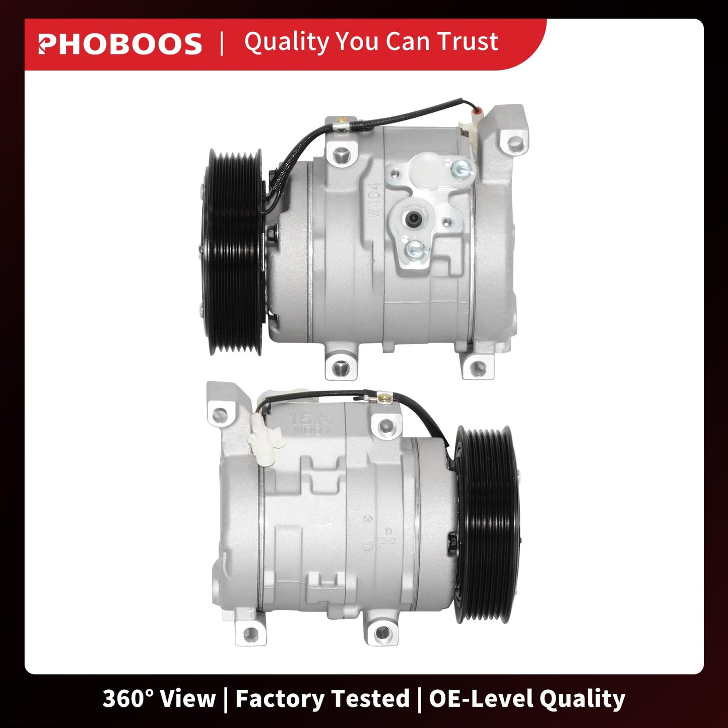 PHOBOOS A/C Compressor with Clutch Compatible with Scion tC 2007-2010 L4 2.4L Coupe, Fast Cooling, Low Noise, Easy Installation, Ref. 98393