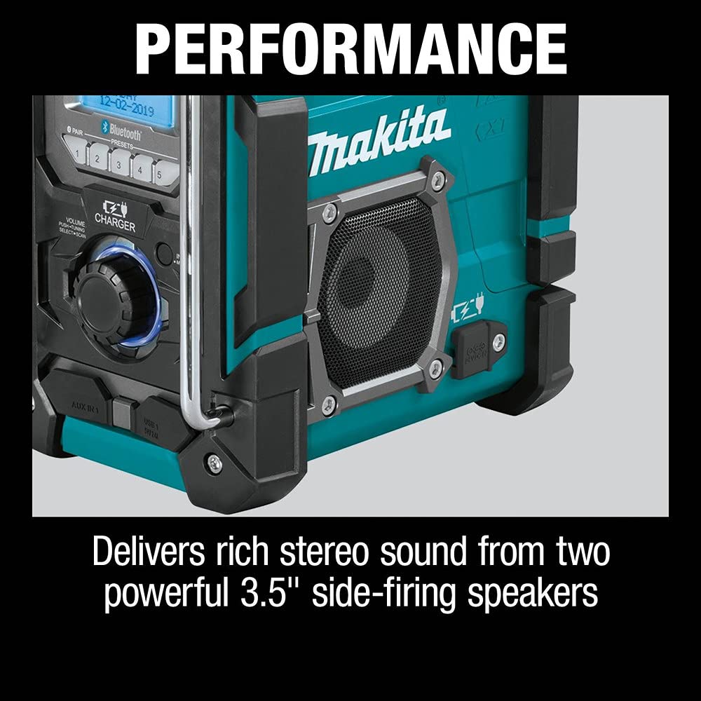 Makita XRM10 18V LXT® / 12V max CXT® Lithium-Ion Cordless Bluetooth® Job Site Charger/Radio, Tool Only