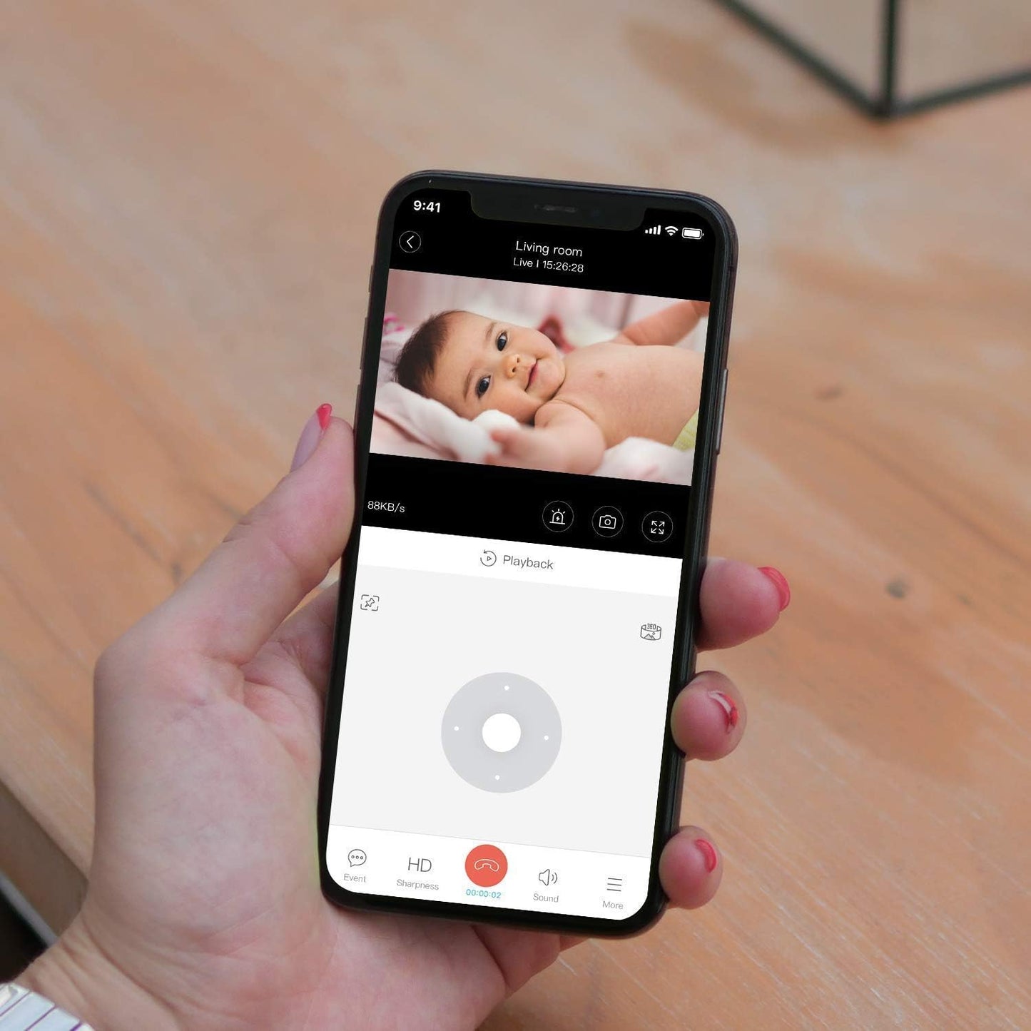 blurams 2K, 360-degree 2-Way Security Camera Baby Monitor Dog Camera for Home Security w/Smart Motion Tracking, Phone