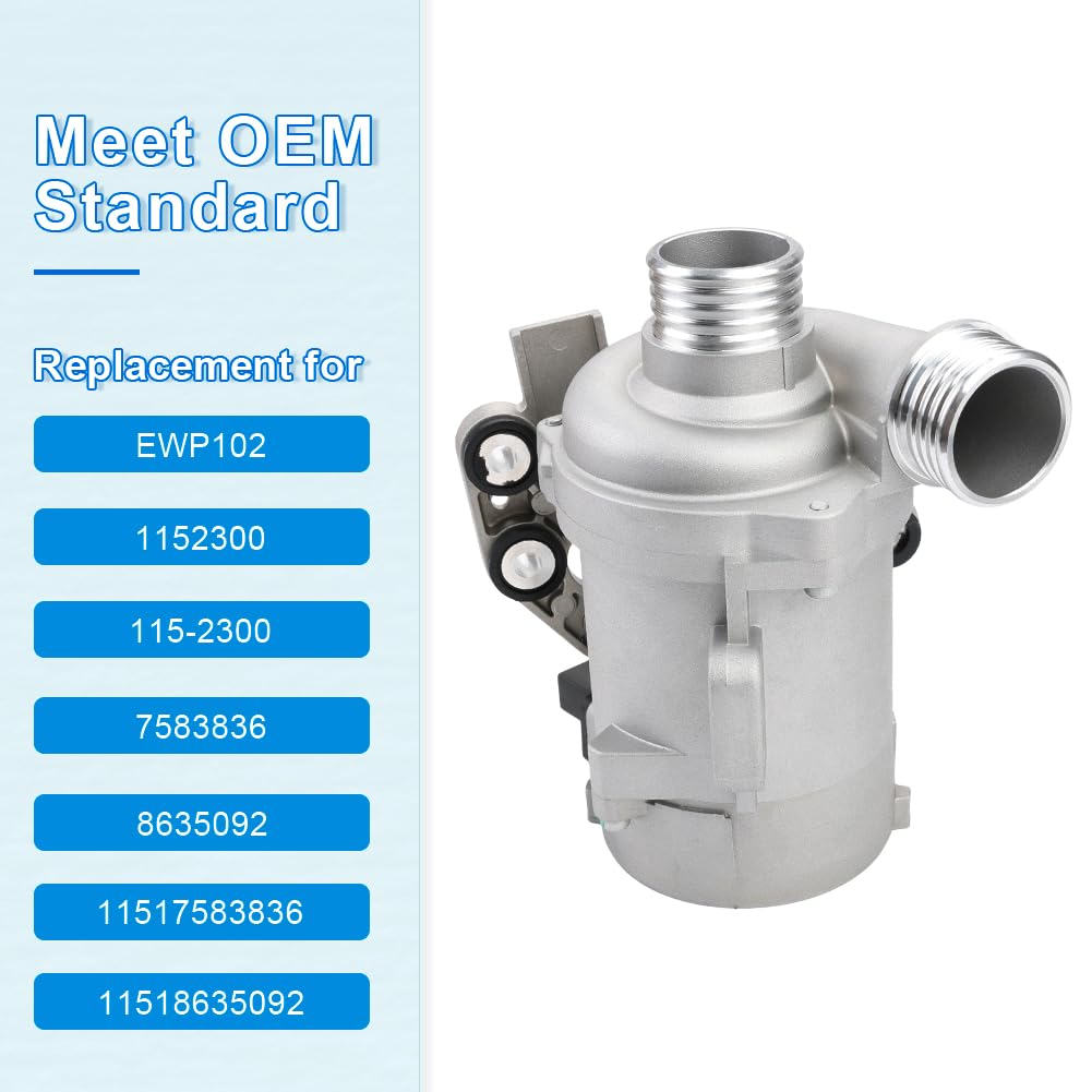 JDMON Electric Engine Water Pump Replacement for BMW 528i F10 F11 2011, X3 F25 3.0L L6 2011-2012 Coolant Water Pump Replacement for 115-2300 EWP102 11517583836 11518635092