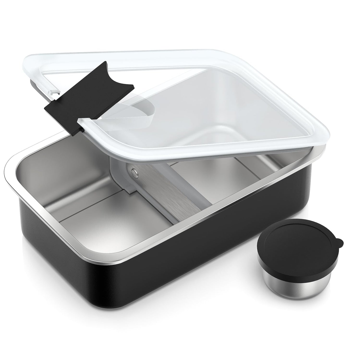 Bakpoco Stainless Steel Bento Lunch Box for Adult, 42oz Leak-Proof Lunch Box Containers, Microwave-Safe, with Adjustable Divider, Convenient Metal Lunchbox for Work, Travel