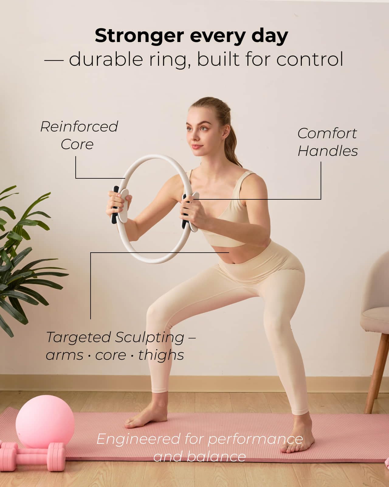 kure.fit Pilates Kit for Women – Home Pilates Equipment Set with Ring, Ball & Resistance Bands | Pilates Starter Kit with Accessories in Gift Box