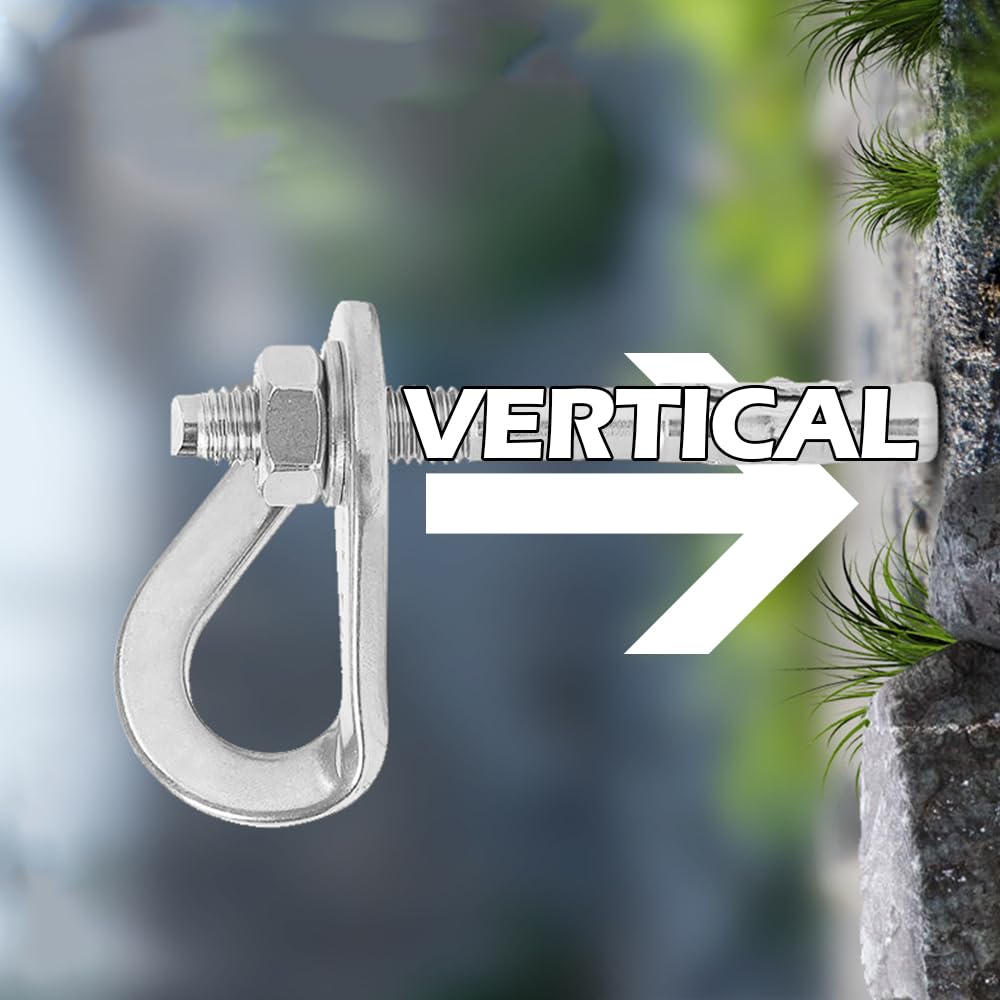 YERGOFE Climbing Holds Anchor Set - 3PCS - 10MM Bolt/25KN - Stainless Steel Bolt Hanger and Bolt Heavy Duty Climbing Holds Weight 2500KG for Indoor Outdoor Climb Train, High Worker, Mountaineering