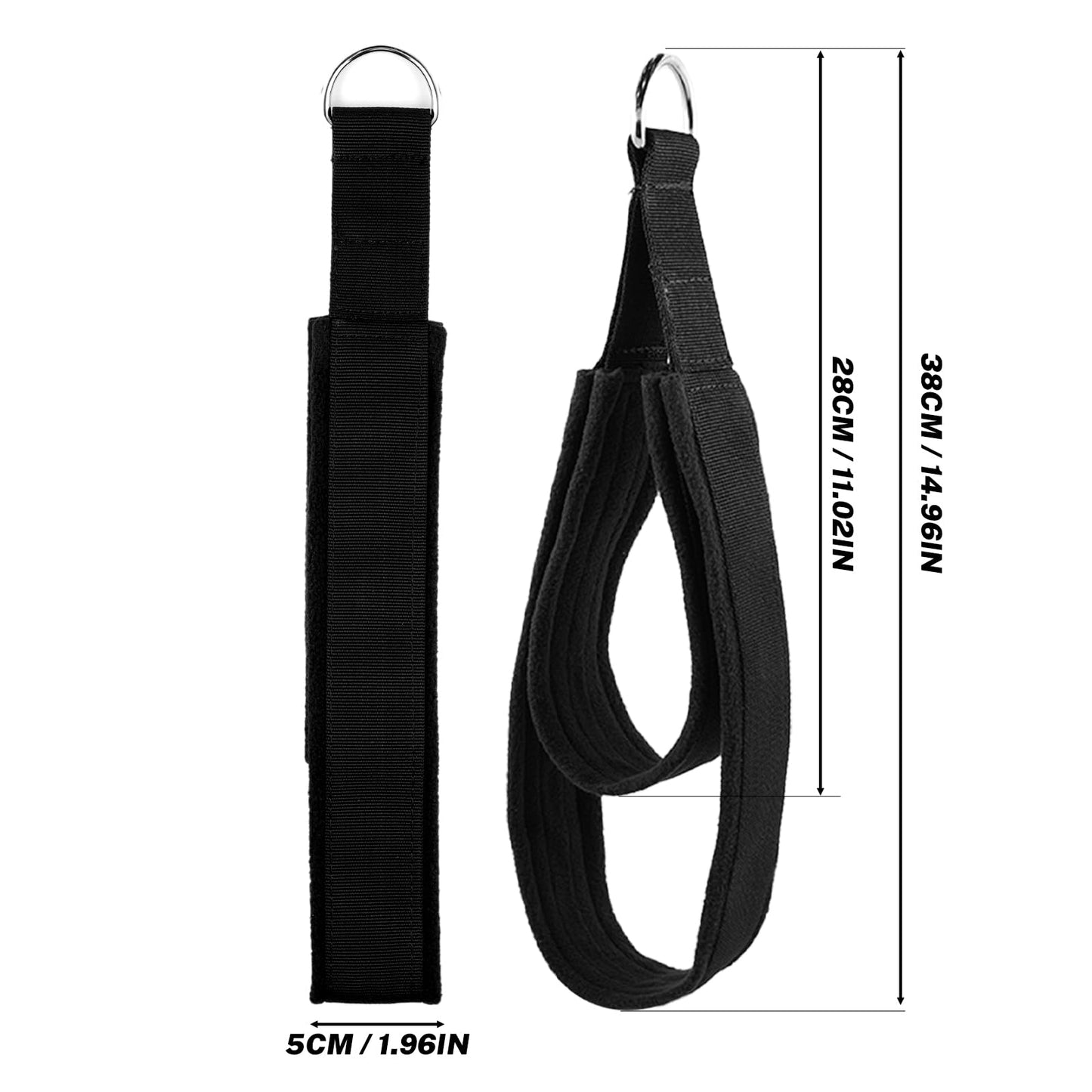 HYVAWO Pilates Straps Soft Padded 1 Pair Double Loop Straps D-Ring for Reformer Home Gym Workout Accessories Fitness Yoga Exercise