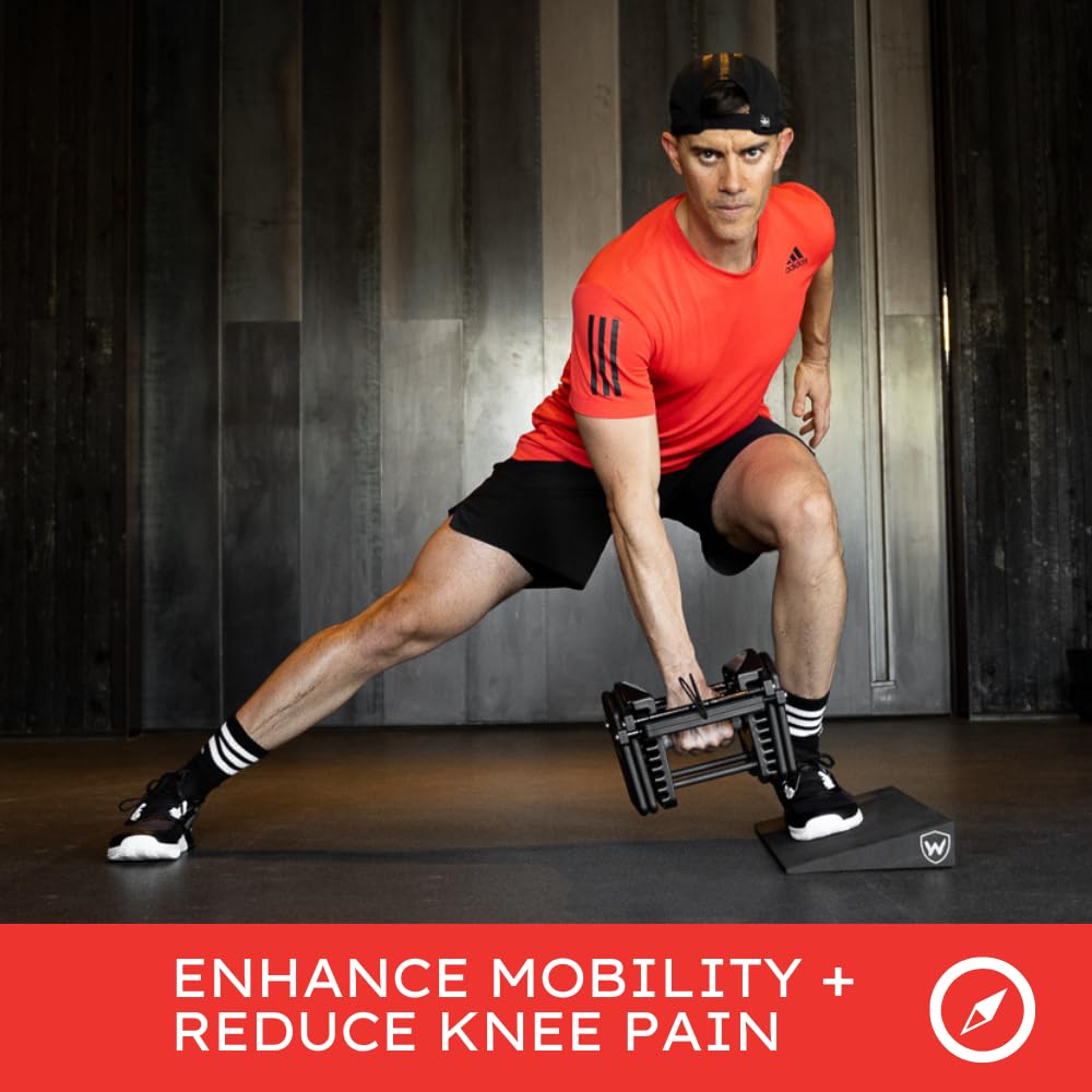 Wolf Strength Squat Wedge Block – Heel Elevated Slant Board for Squats, One-Piece Durable Workout Wedge and Weight Lifting Ramp for Improved Strength, Non-Slip Angled Incline Platform for Mobility