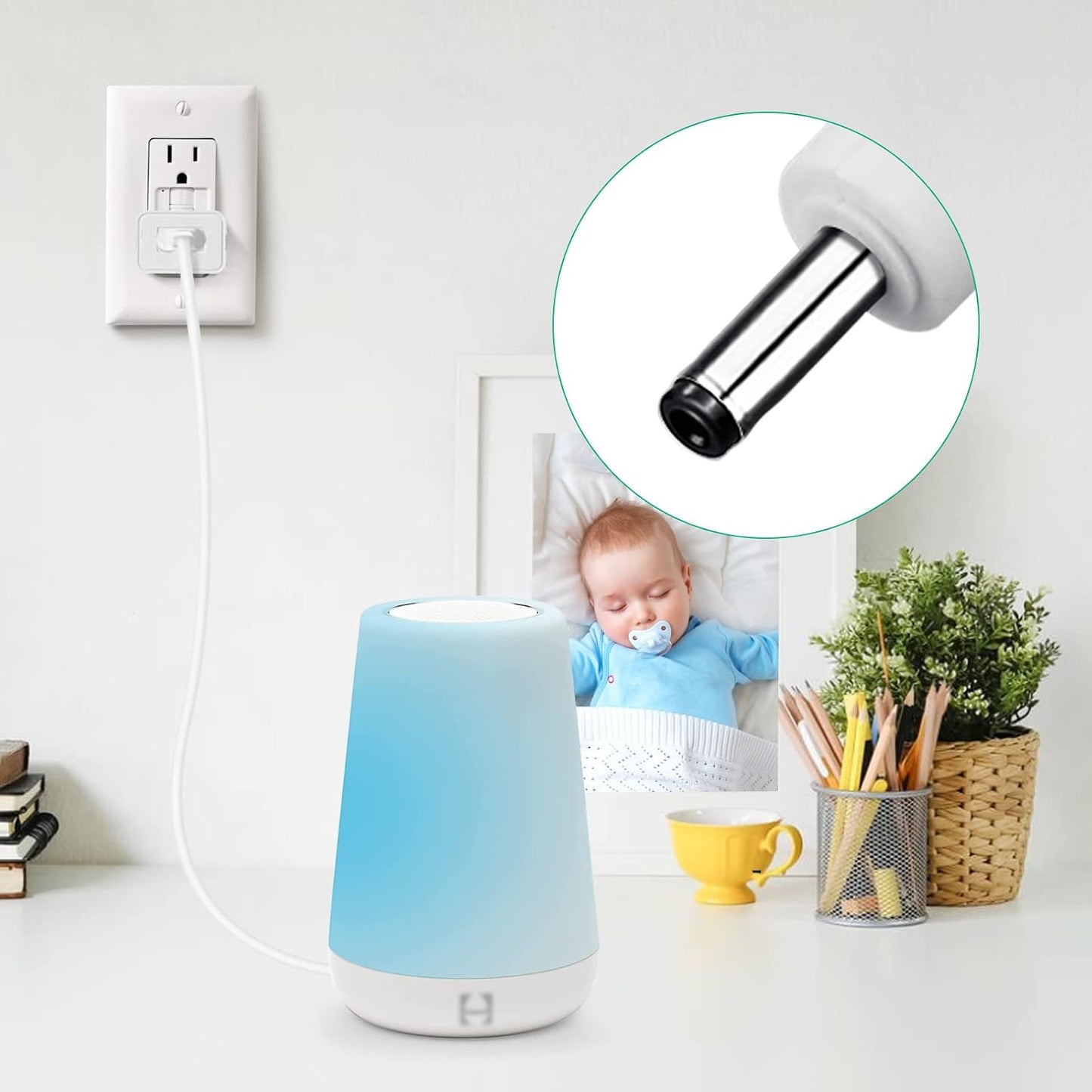 YEAOI 5ft, White(2-Pack) Power Cord Replacement for Hatch Baby Rest, Rest+ and Rest Mini Sound Machine, USB Charging