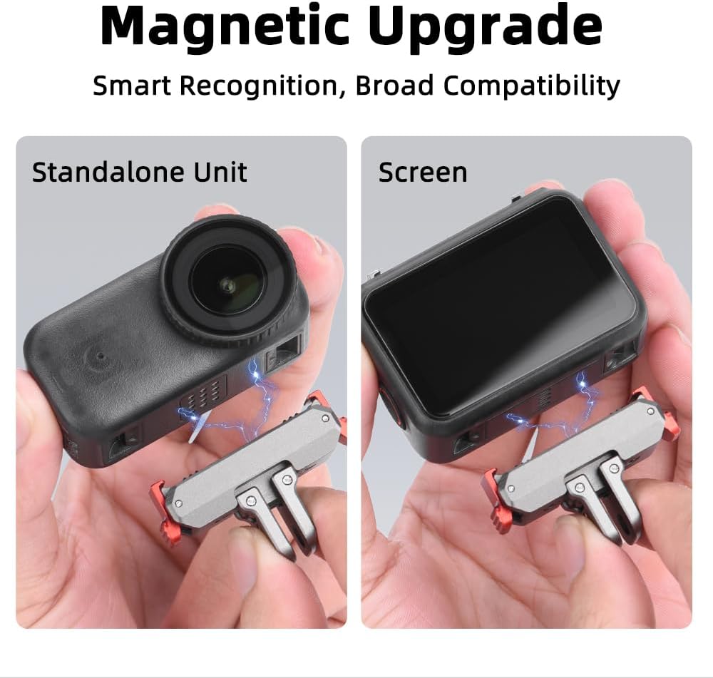 DFTIM 6 1/4" Action Adapter Mount, Aluminum Alloy Quick Release Magnetic for DJI Osmo Nano, Foldable Magnetic Expansion