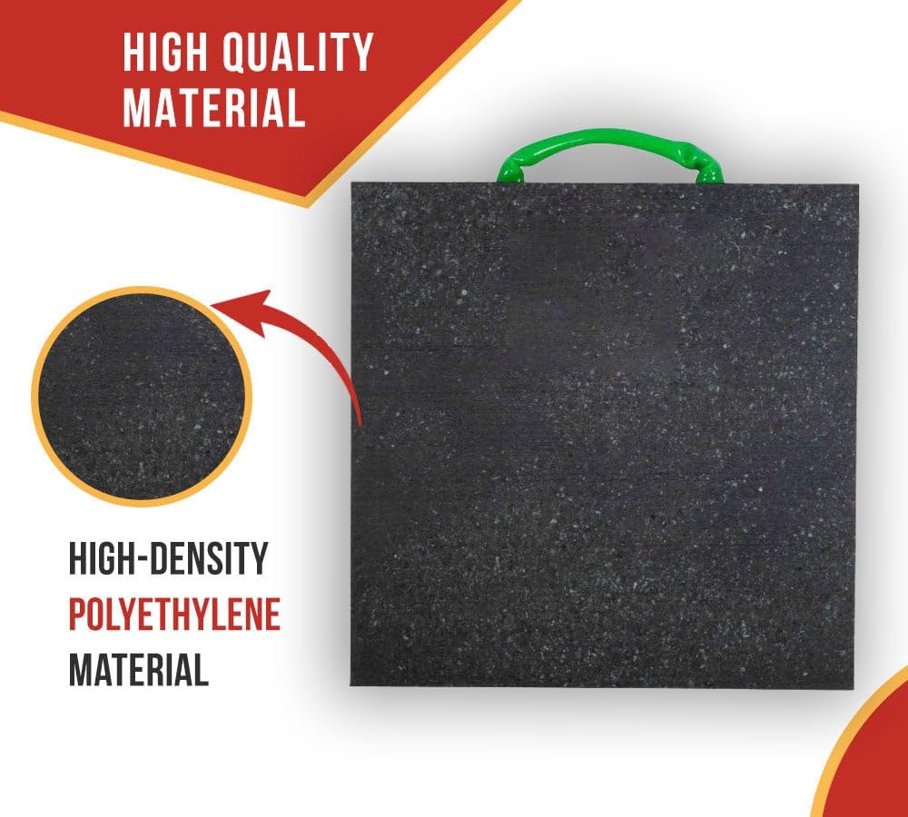 Mytee Products 4 - Pack 16"x16"x1" Thick Outrigger Pad for RV with Ergonomic Handle - High-Density Black Stabilizing Jack Landing Pad for Crane, Wrecker, Tow Truck, RVs