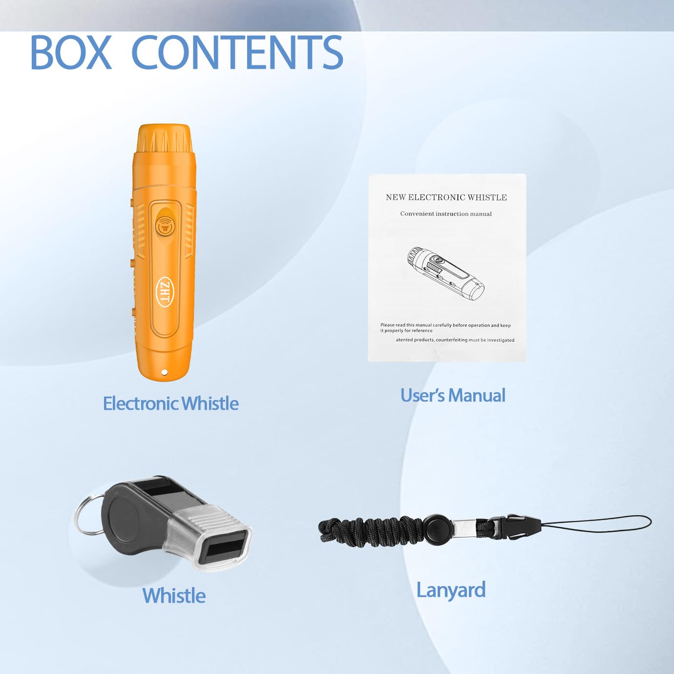 ZHT Electronic Whistle for Coaches, Referees, Teachers - 3 Tones & 3 High Volume, Battery Powered with Lanyard - Loud Sports Whistle for Volleyball Soccer, Outdoor Camping, Emergency Safety (Black)