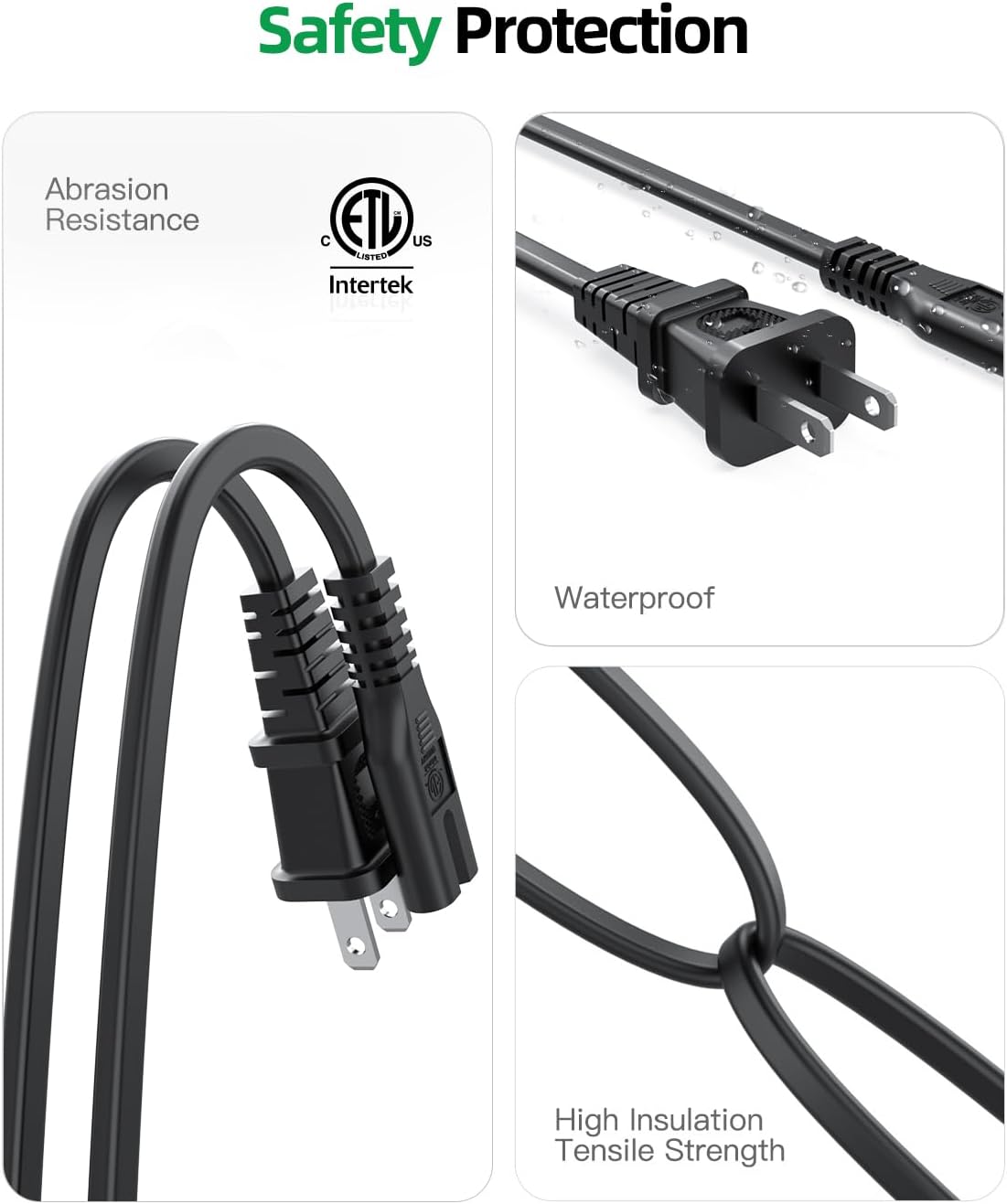 Superer 2 Printer Power Cord Cable Fit for HP OfficeJet Pro, Envy, DeskJet Series, for Canon PIXMA MG MP MX Series