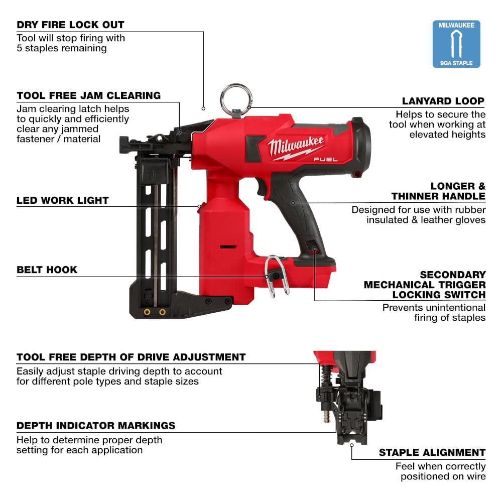 Milwaukeey M18 Fuel Utility Fencing Stapler, 2843-20