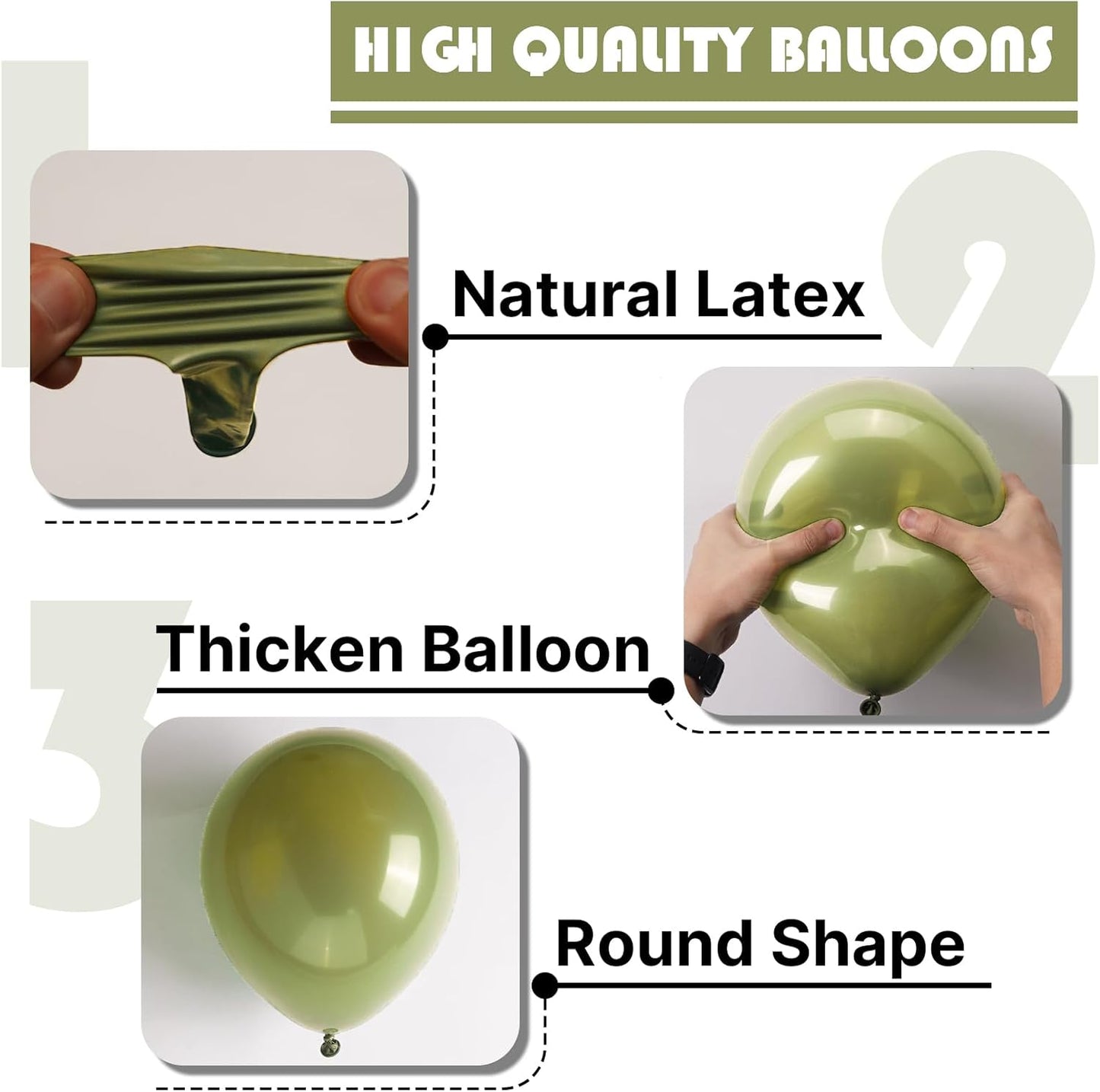 PartyWoo Sage Green Balloons - 152-Piece Latex Balloon Arch Kit for Weddings & Birthdays | Olive Boho Decor