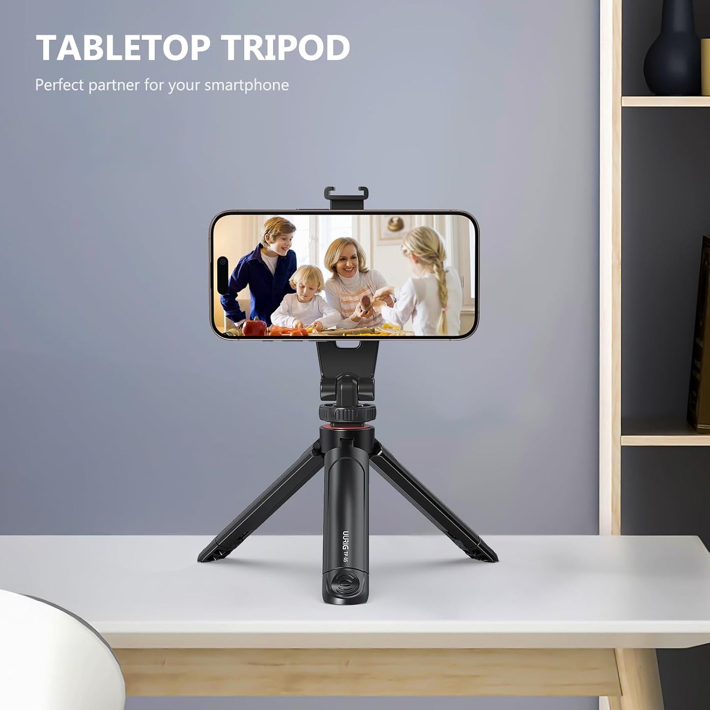 VRIG TP05 1/4" Extendable Mini Camera Tripod with Screw, Portable Desktop Tripod Selfie Stick Handle Grip Handheld