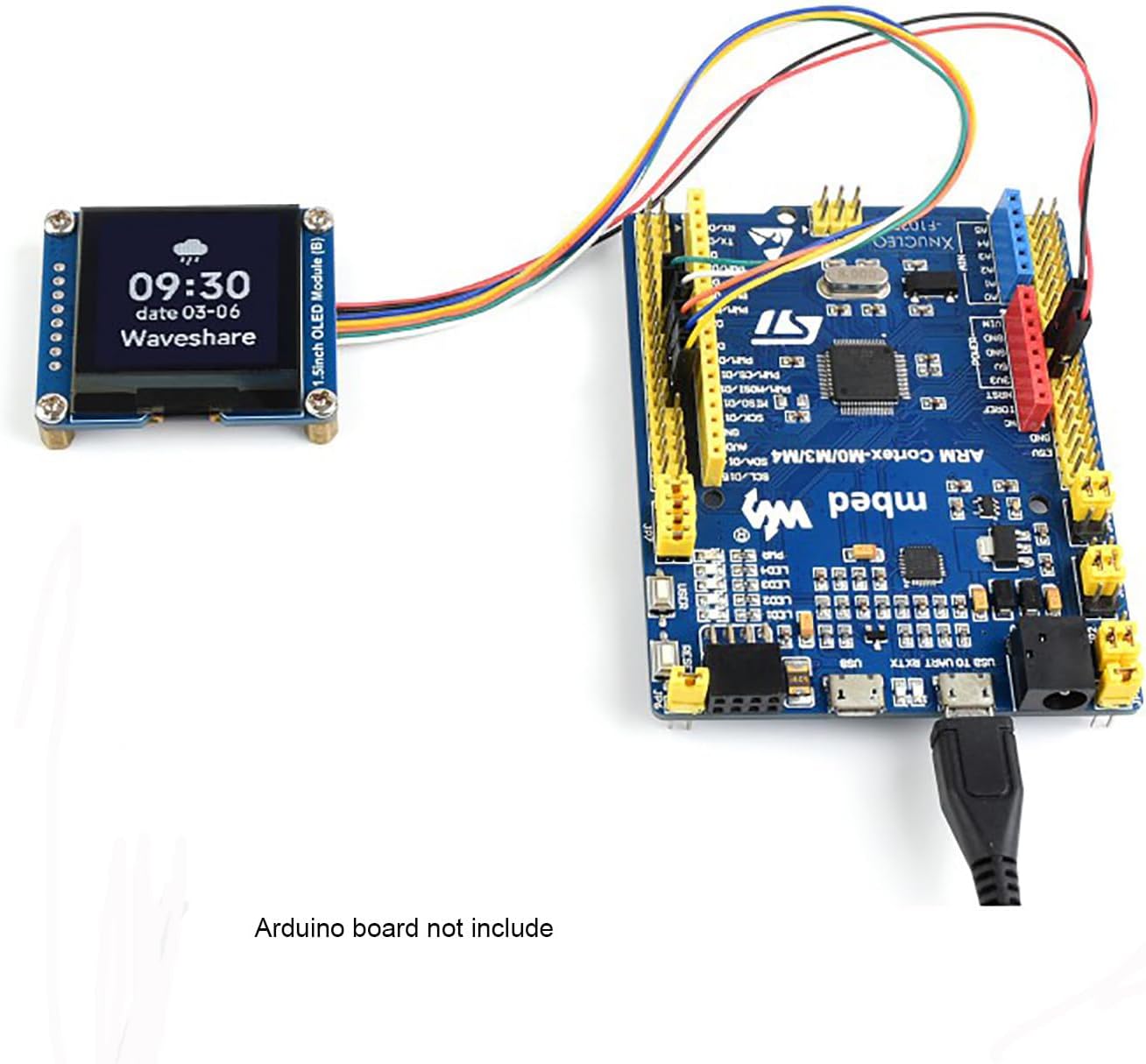 Coolwell 1.5 Inch STM32 I2C Communication 128128 SH1107 OLED Display Module for Raspberry Pi Arduino SPI / Black/White