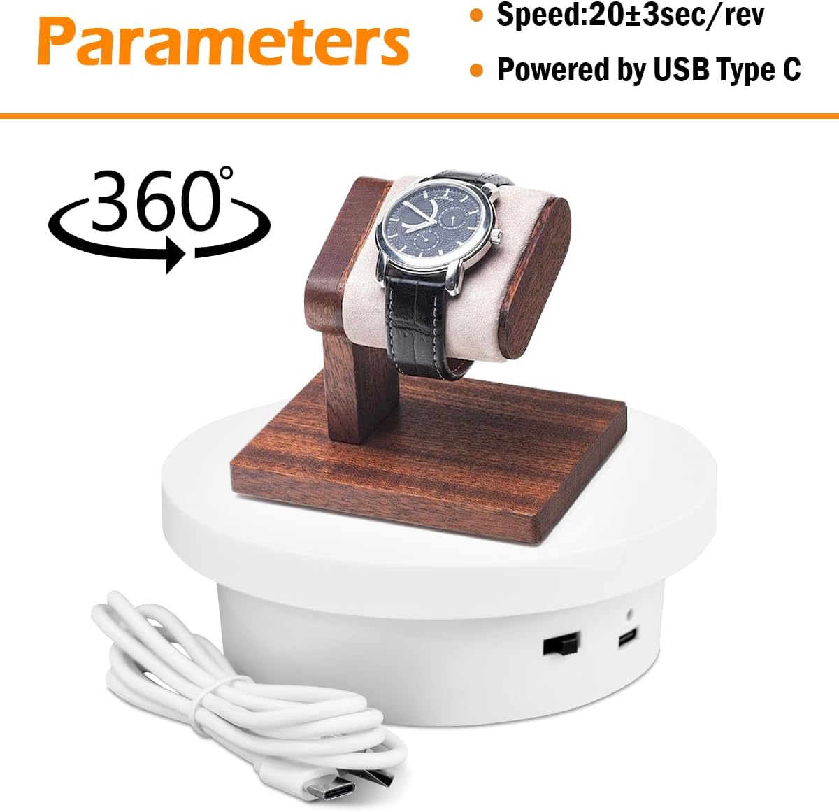 5.1in/11lbs, 360 Tumbler(13cm Motorized Rotating Display Stand Cup Display Turner, Photography Turntable for Tumbler