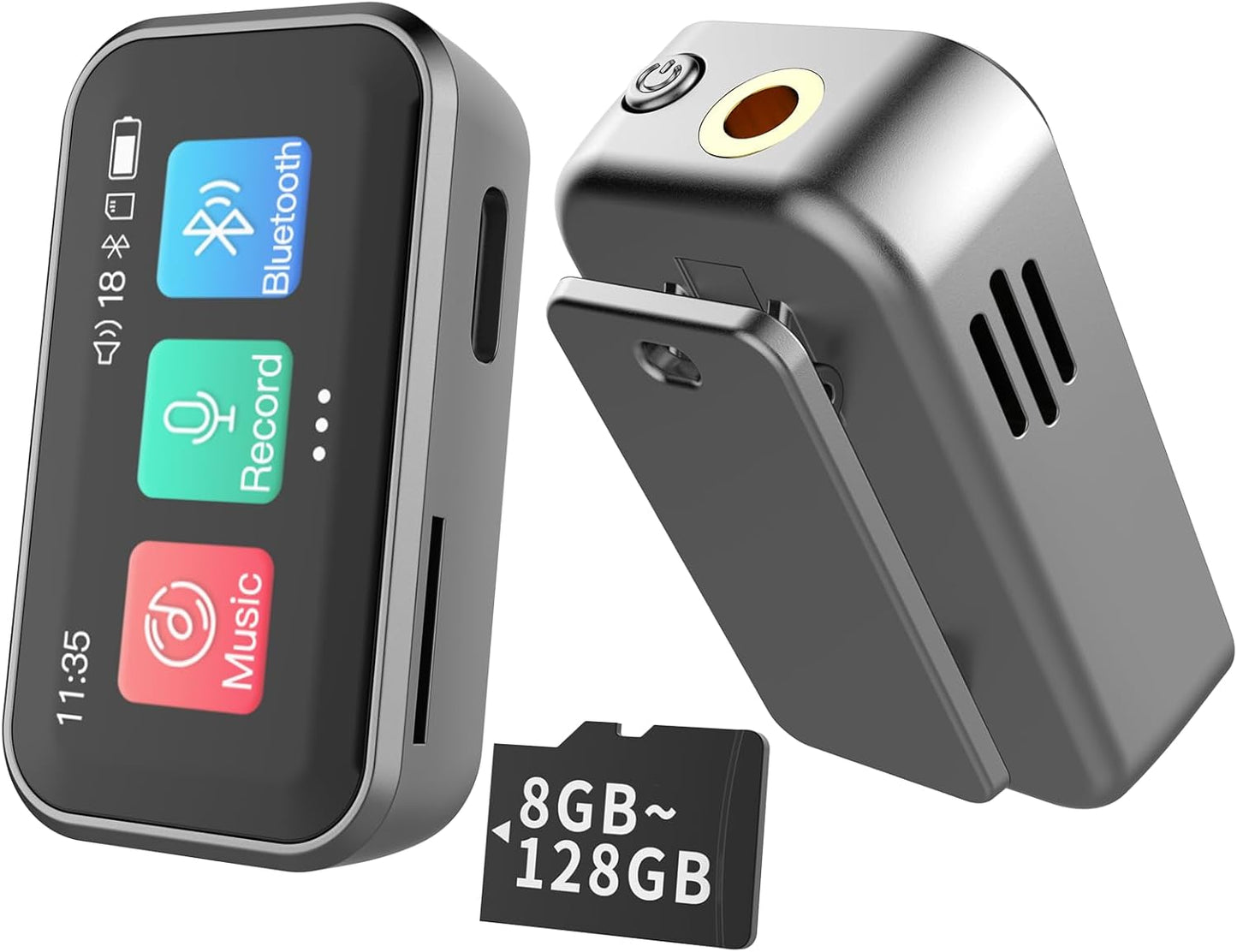 Jersonn MP3 32G 1.47 Mini Player with Bluetooth,Portable Digital Lossless Music Player with Built-in Speaker, in Full