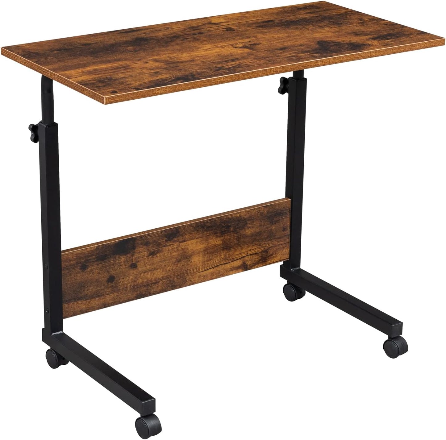 31.49 15.74 27.16-37.79 Mobile Side Table, Mobile Laptop Desk Cart, Adjustable Over Bed Table with Wheels for Sofa