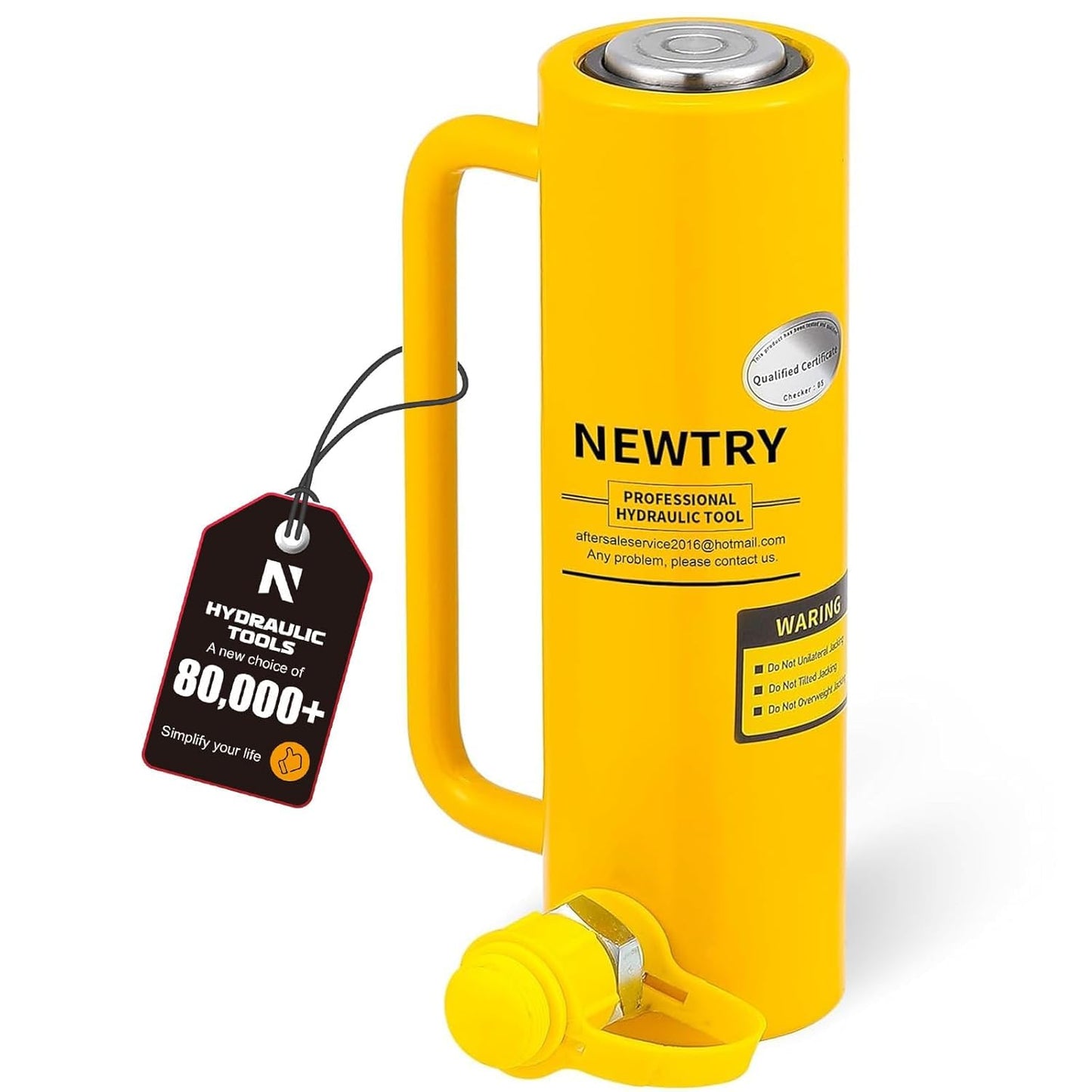 NEWTRY 10 ton Hydraulic Jack Cylinder Long Ram 6” Stroke Portable Hydraulic Ram Industrial Lifting Tool Porta Power Retract Automatically