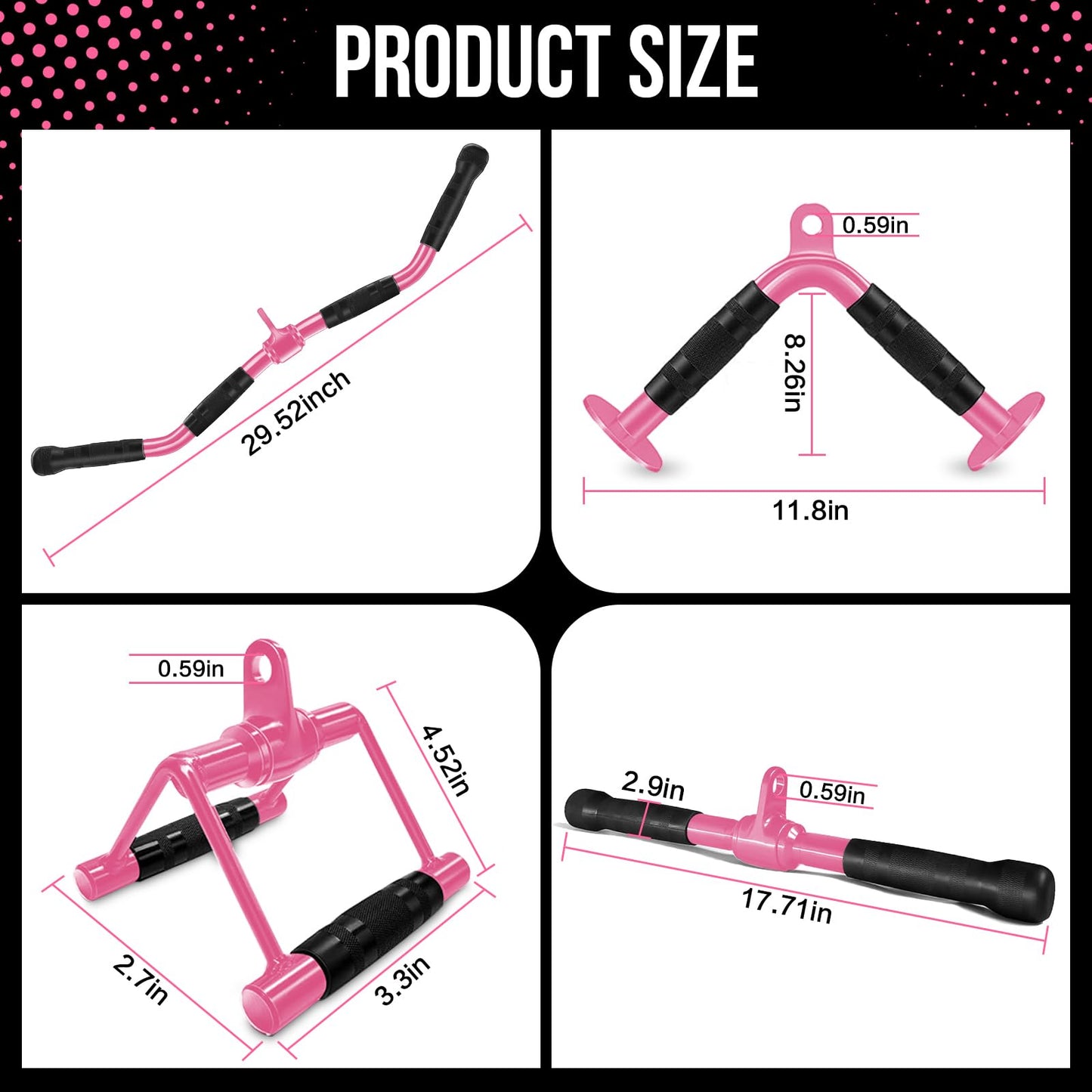 WNOEY LAT Pulldown Attachments, Cable Machine Attachment Gym Accessories, Cable Attachments for Gym, Home Gym Accessories
