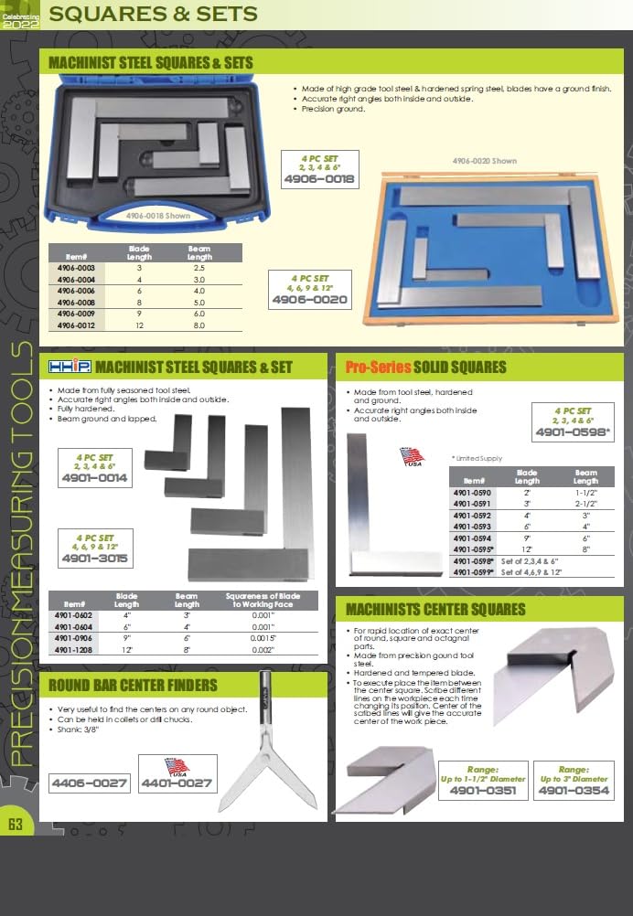 HHIP 4901-2705 10 x 6 x 1 Precision Granite Square, Black
