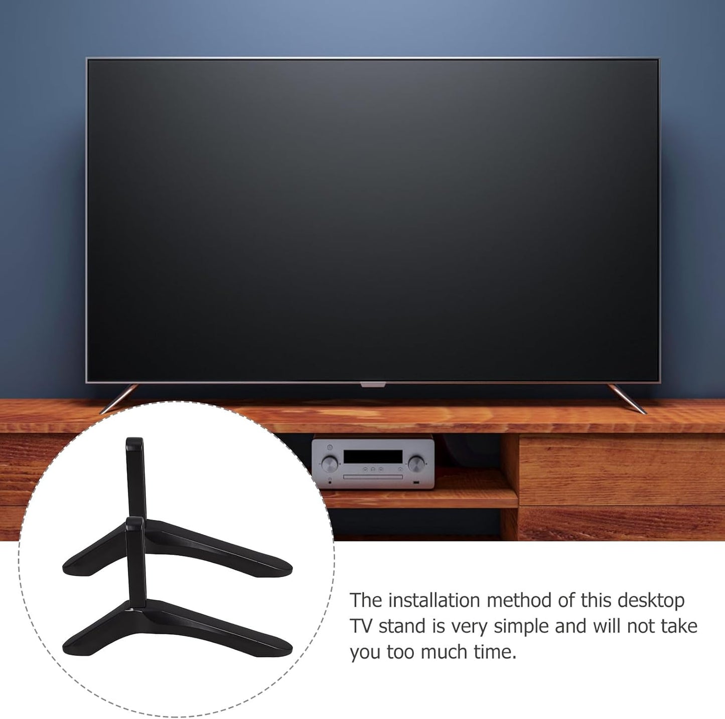 UKCOCO Universal Tabletop Tv Stand Base with Screws Aluminum Alloy Desktop Mount Holder Replacement for Flat Screen