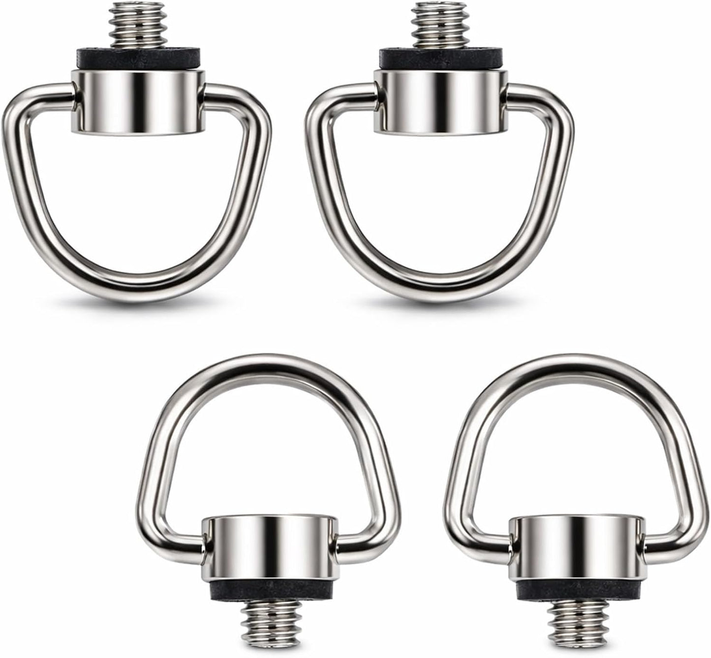 Qulkws 4pcs Holder,1/4"-20 Stainless Steel D Ring Screw, Camera D Ring Screws Hinged Thread, Fixing Screw Camera