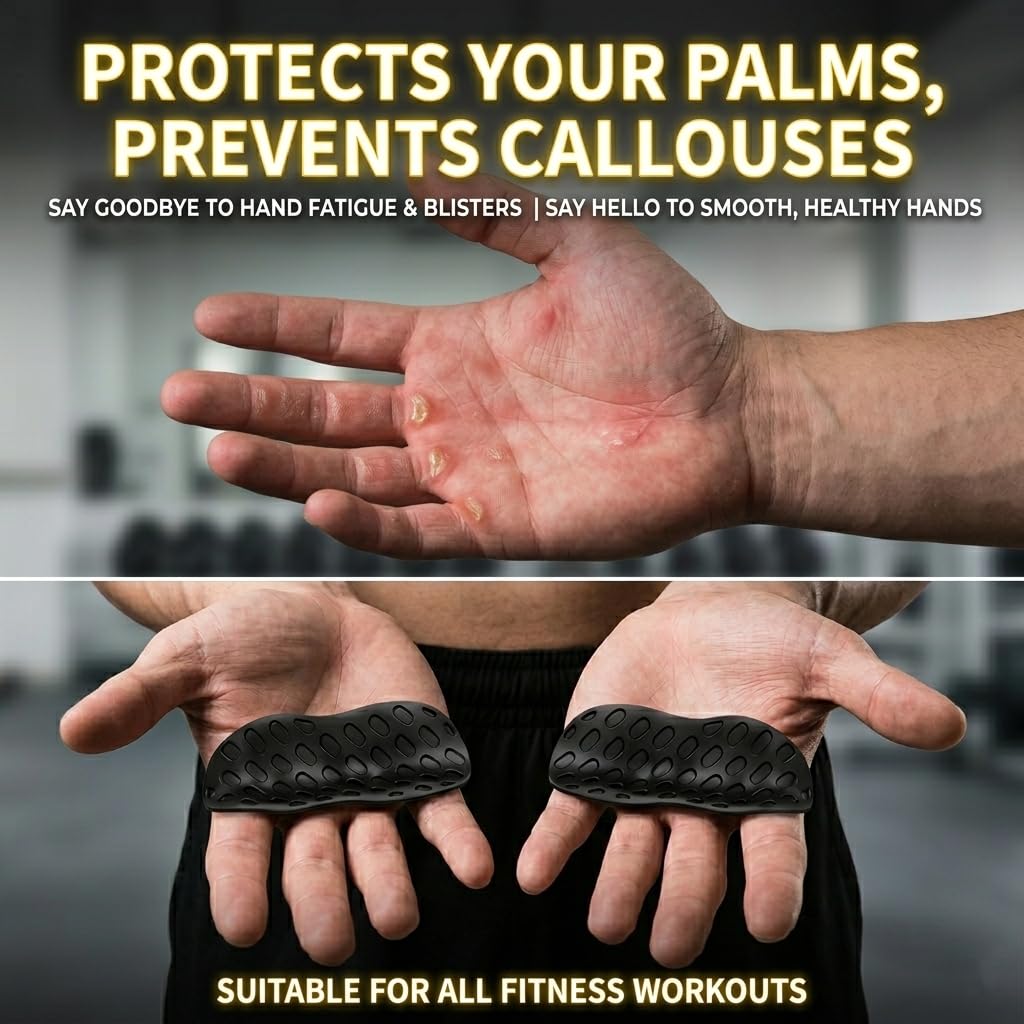 NADUSEP Gym Grips Anti-Slip for Weight Lifting – Silicone Workout Grips Pads for Palm Callus Protection, Ergonomic Weightlifting Gym Gloves for Deadlift Pull Ups Barbell Training Men Women