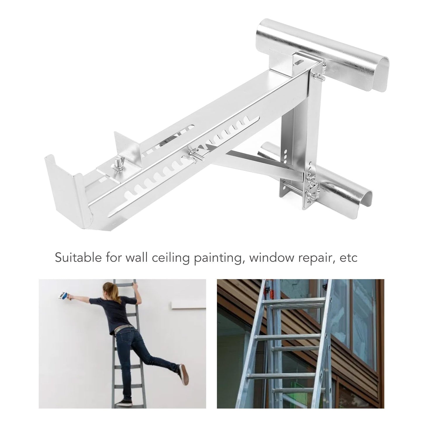 Ejoyous Ladder Jack Kit, 2PCS Ladder Jacks Adjustable Stabilizer Tripod Load Bearing Bracket Alloy Steel Ladder Stand Kit