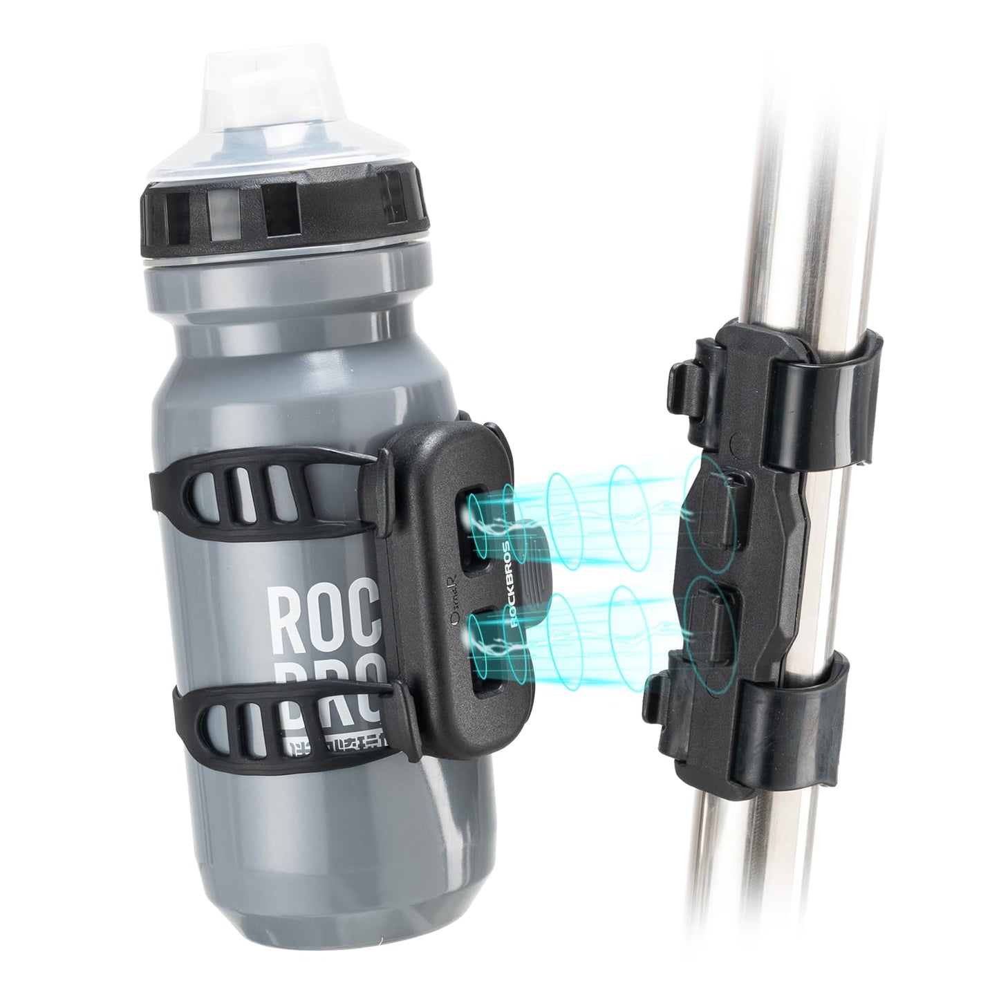 ROCKBROS Magnetic Strap Water Bottle Holder with Quick-Release Button for Road Bikes, Mountain Bikes, Scooters, Backpacks, and Folding Bikes