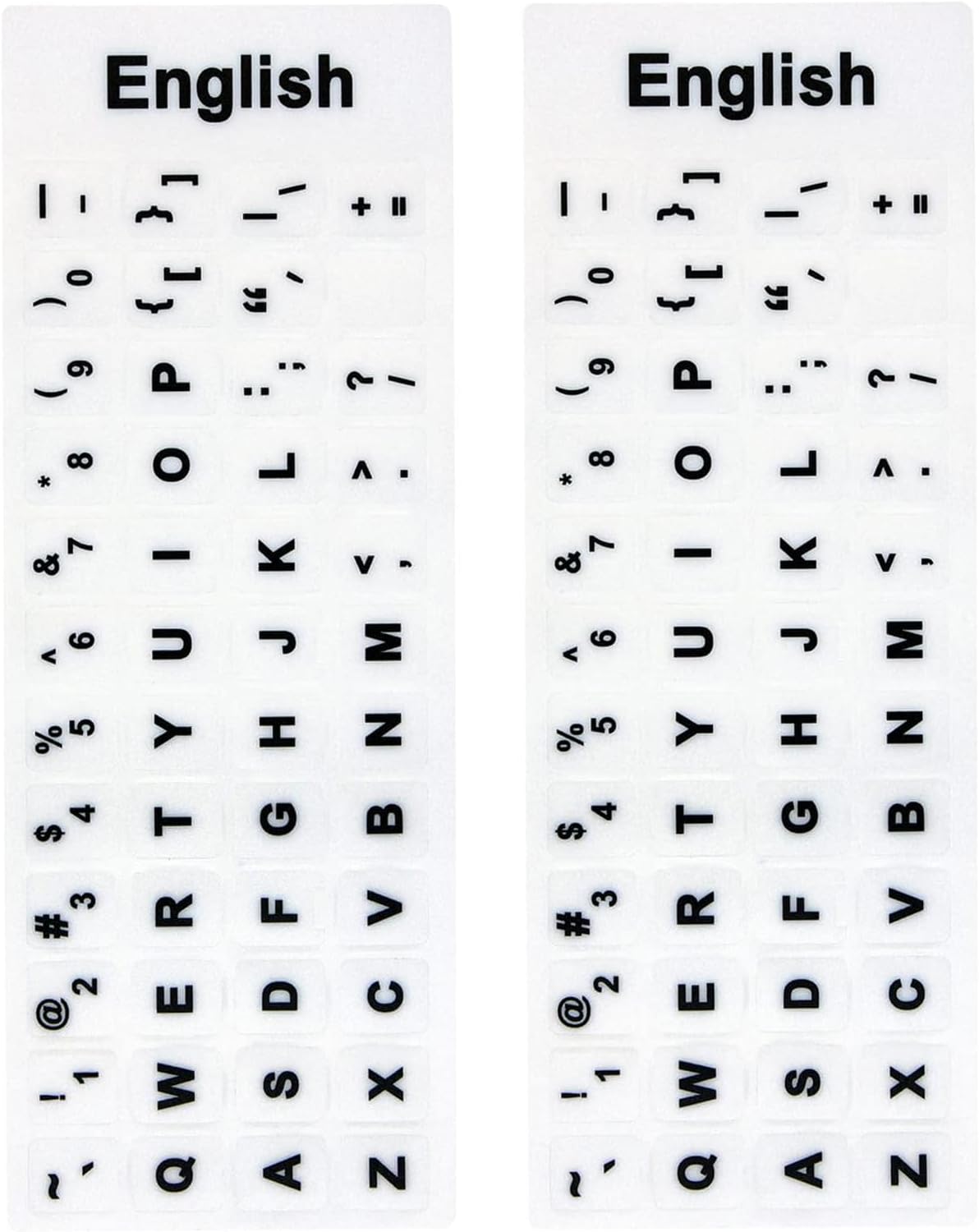 2Pcs Universal English Keyboard Stickers for PC Computer Mac Laptop Desktop Keyboard, English Keyboard Replacement