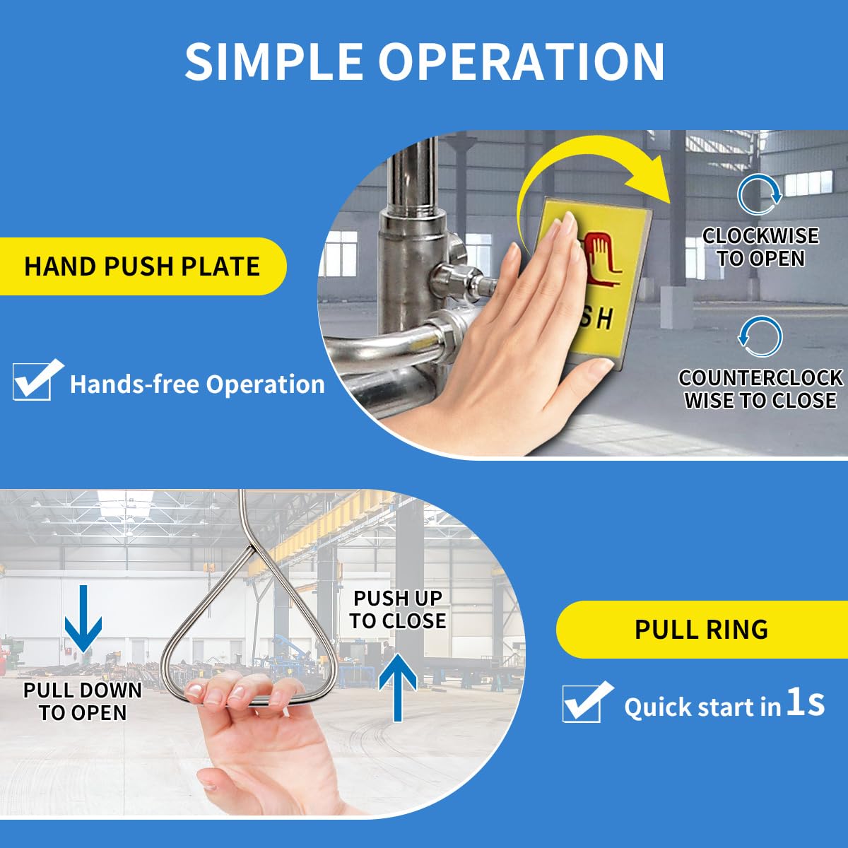 Combination Eye Wash Station, Emergency Eyewash Stations OSHA Approved 304 Stainless Steel Eyewash Shower Station for Industrial & Commercial & Lab Use,NPT Thread, with Emergency Sign